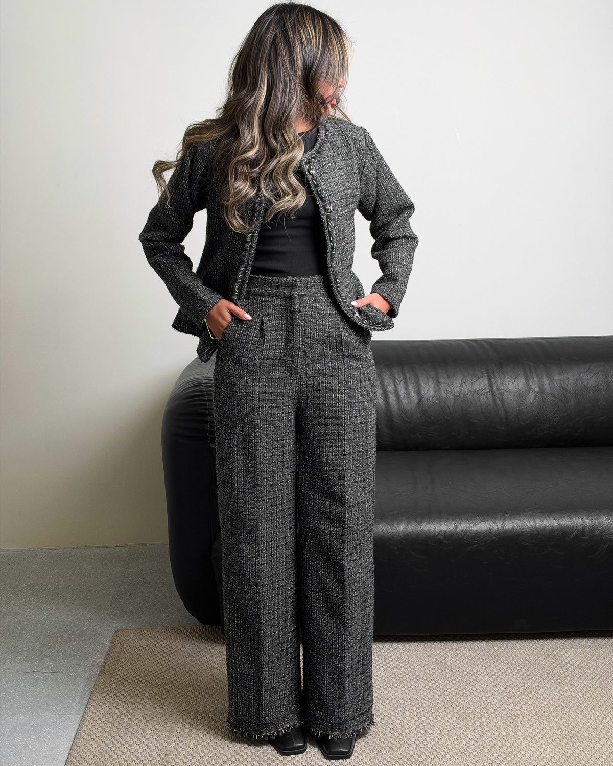 Grey Tweed Set