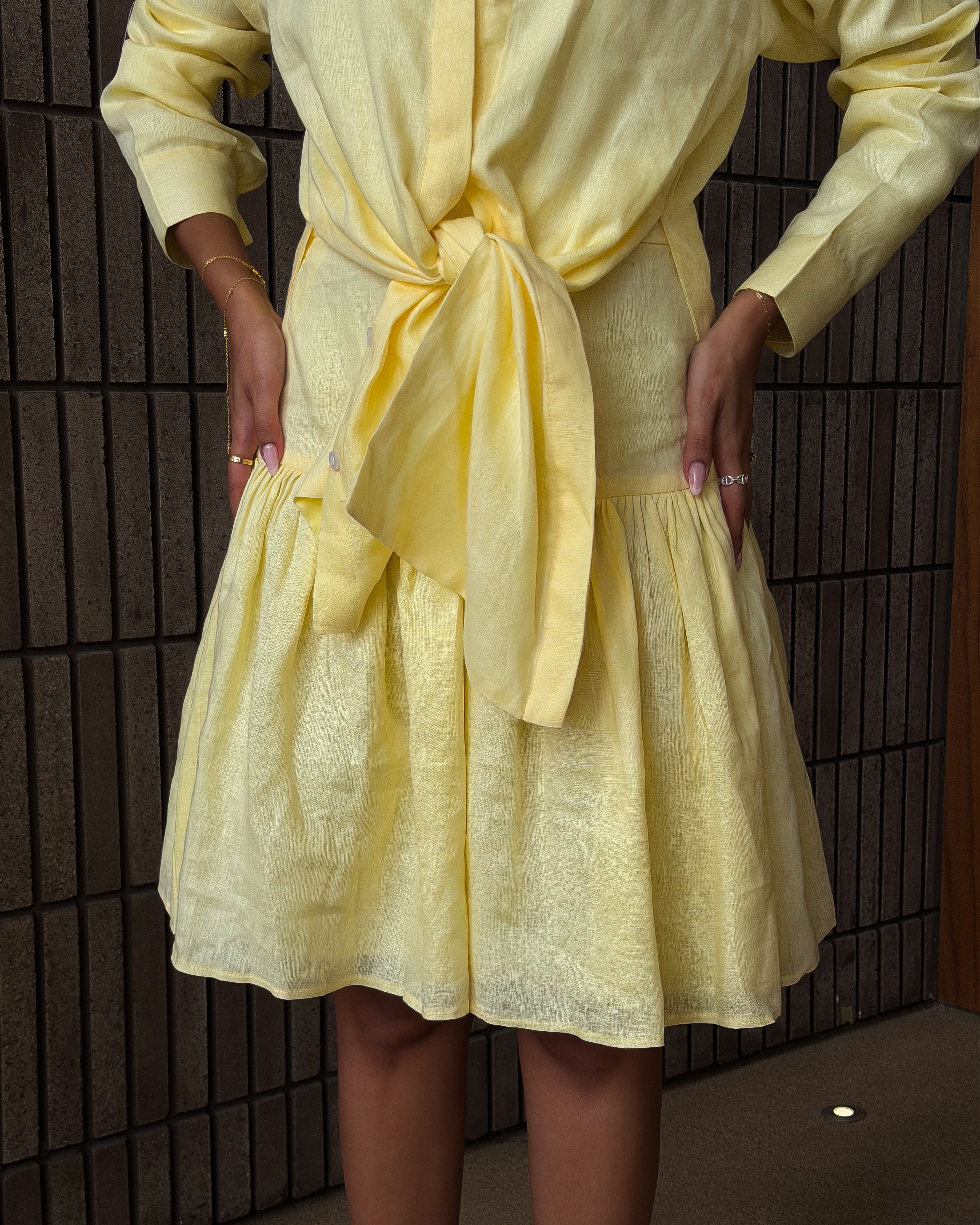 The Sorrento Linen Shirt & Skirt Set
