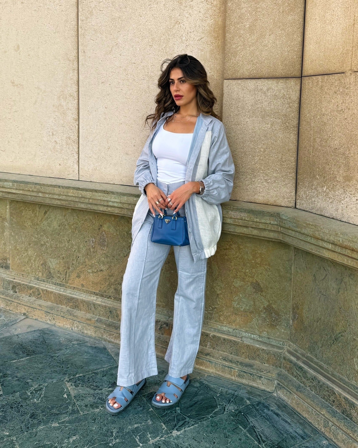 linen Mesh light Blue