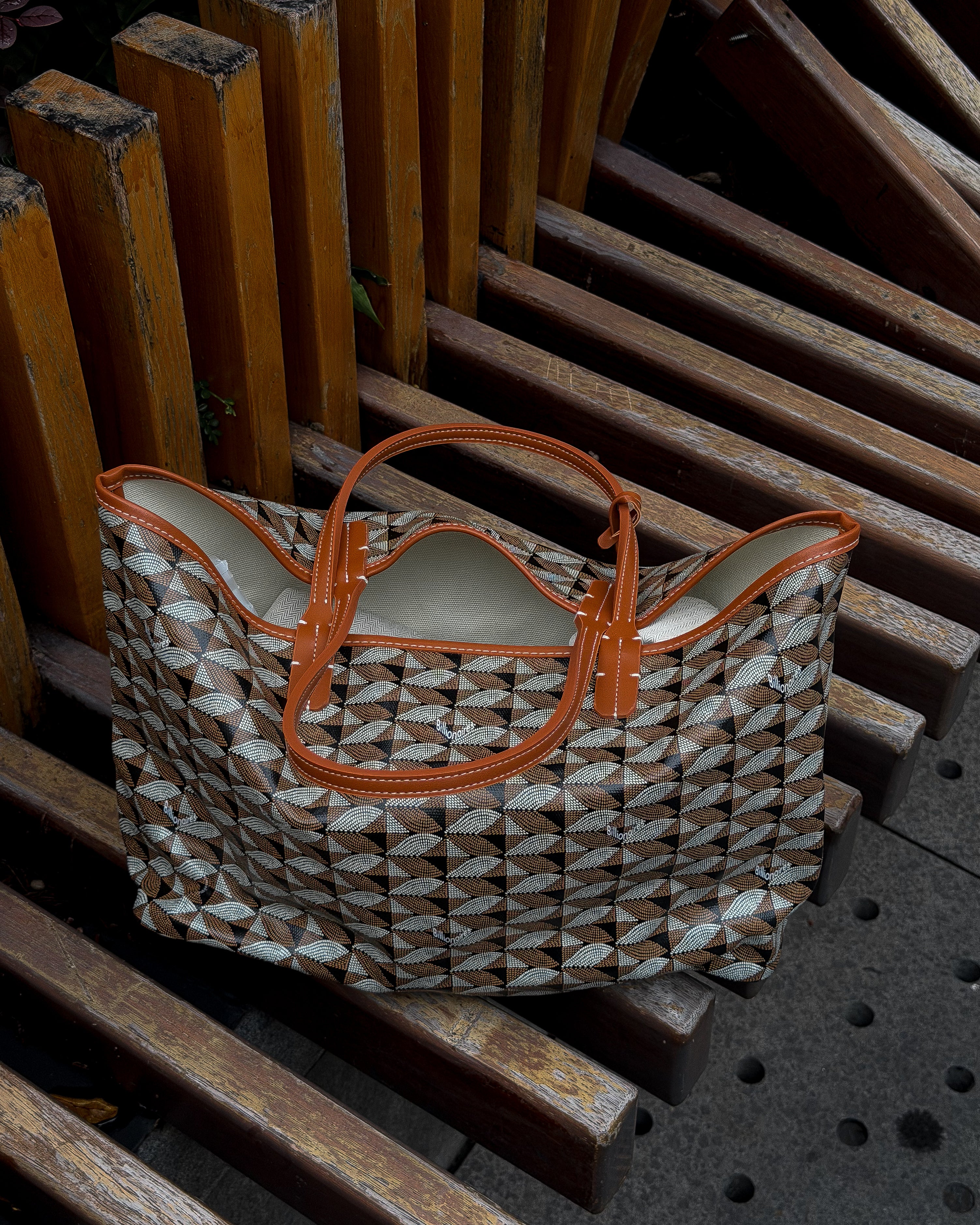 Black - Brown Tote Bag