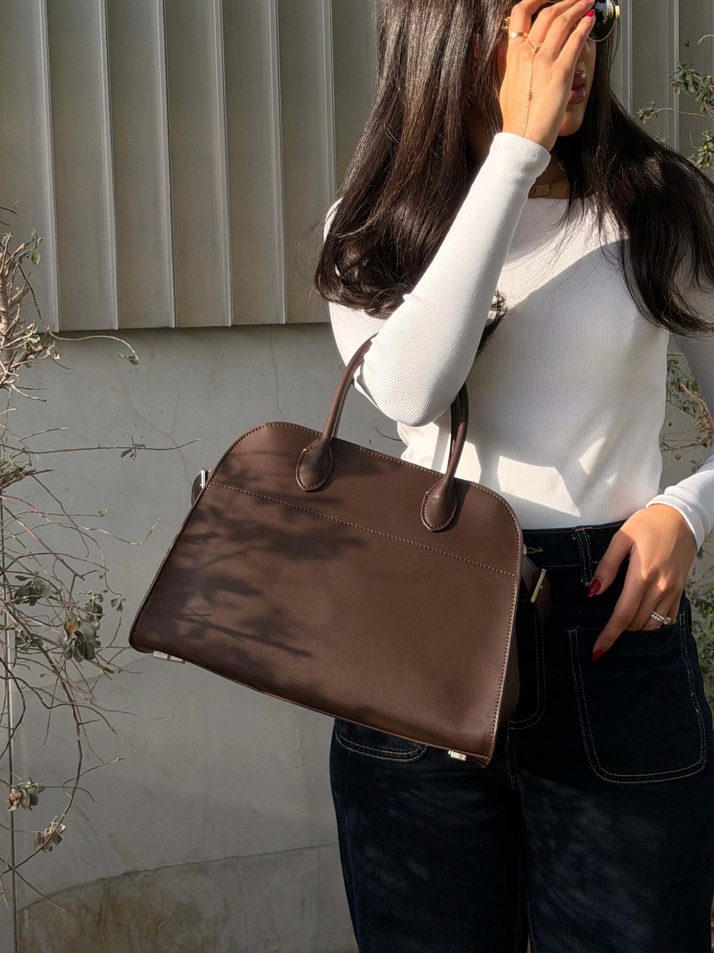 Dome Briarwood Leather Bag