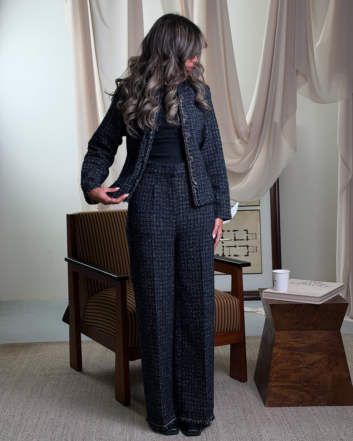 Navy Tweed Set