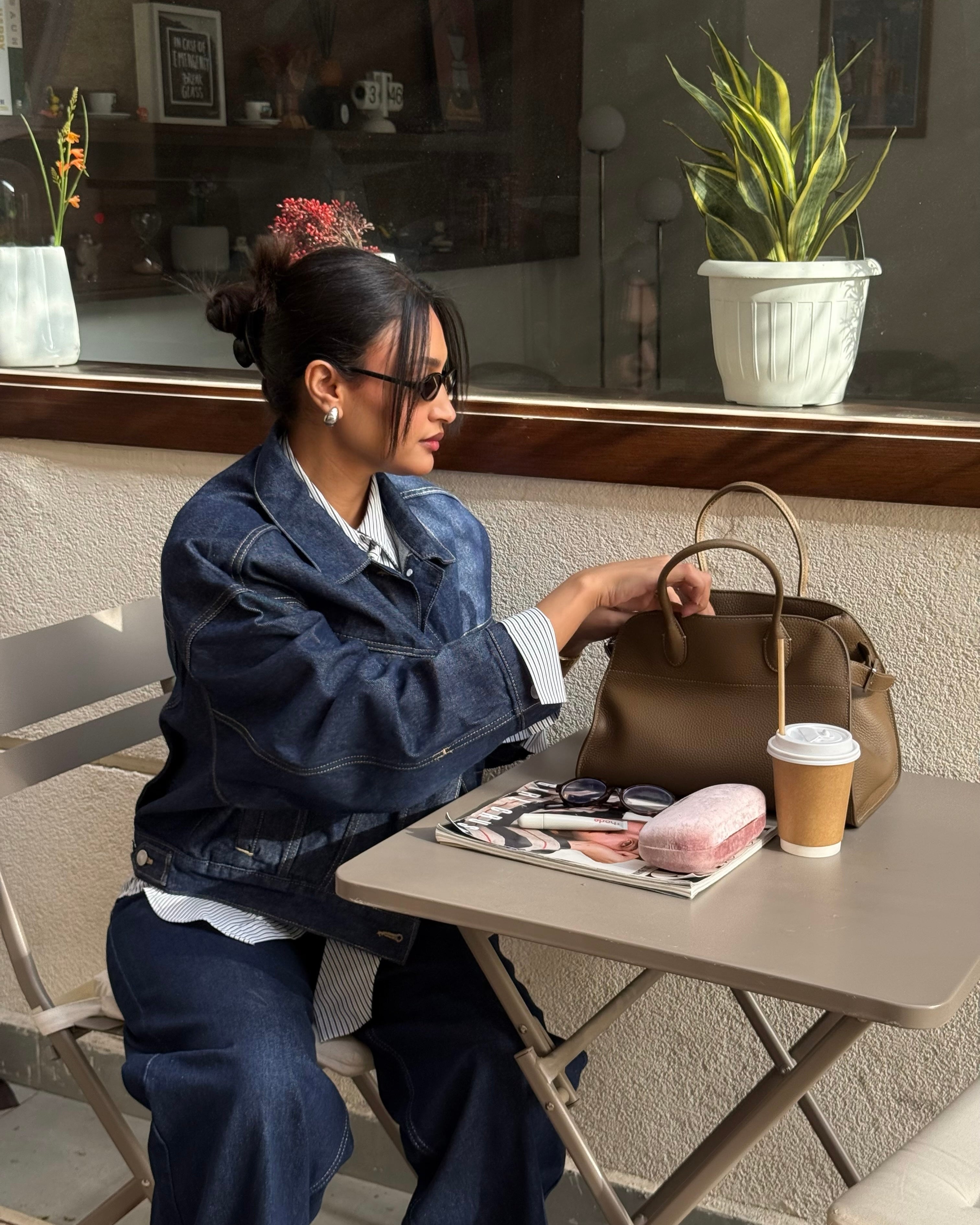 Dome Camel Leather Bag