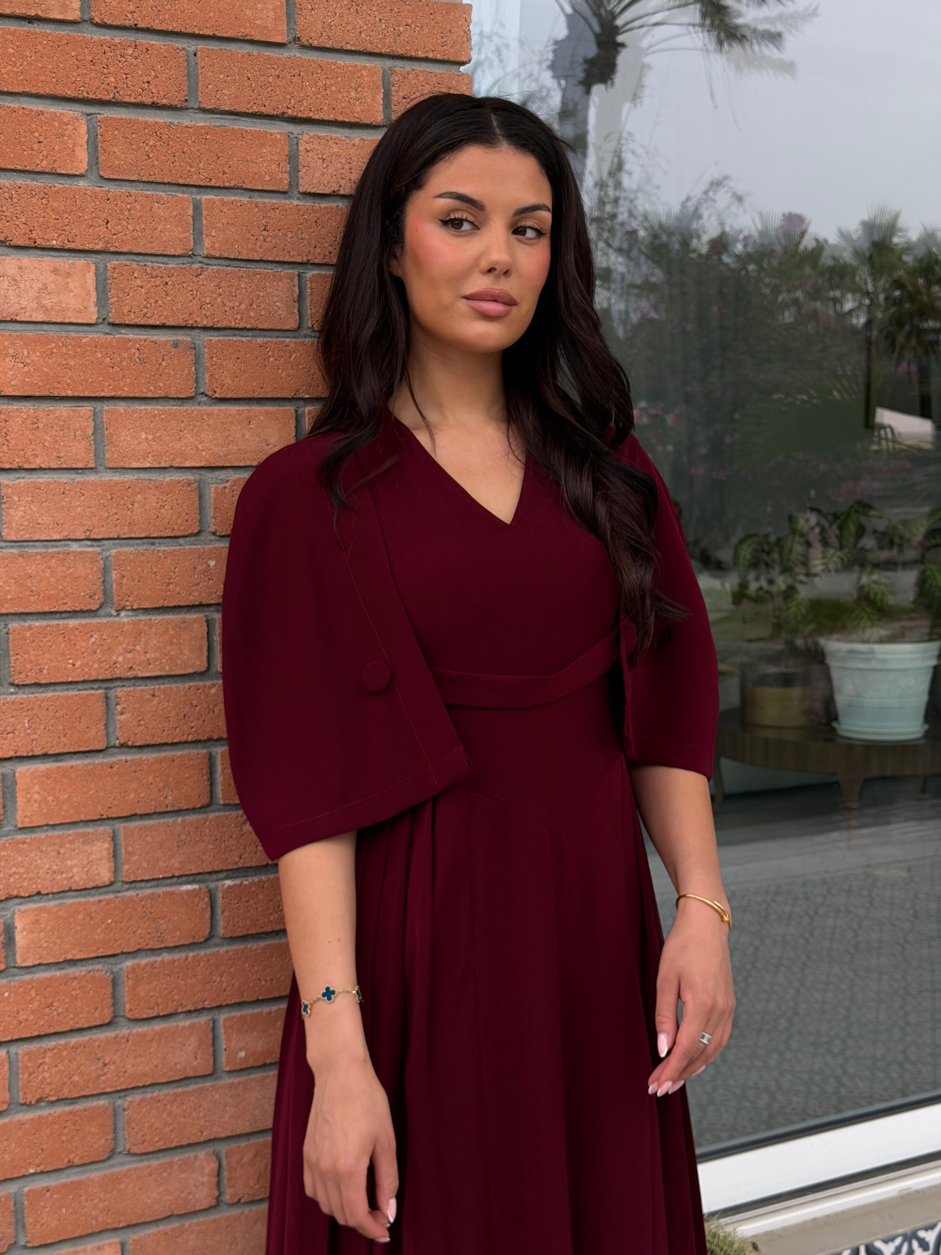 Burgundy Modern Royal Dress