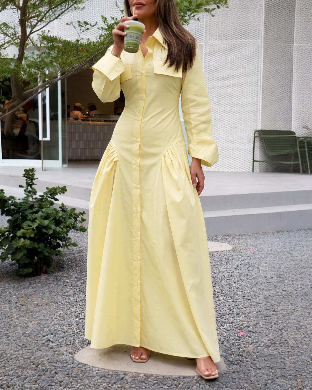 Lemon Drop Tiered Maxi Dress