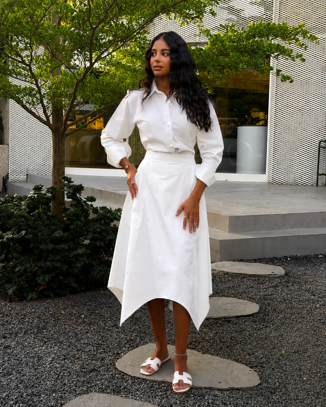White Signature Skirt & Shirt
