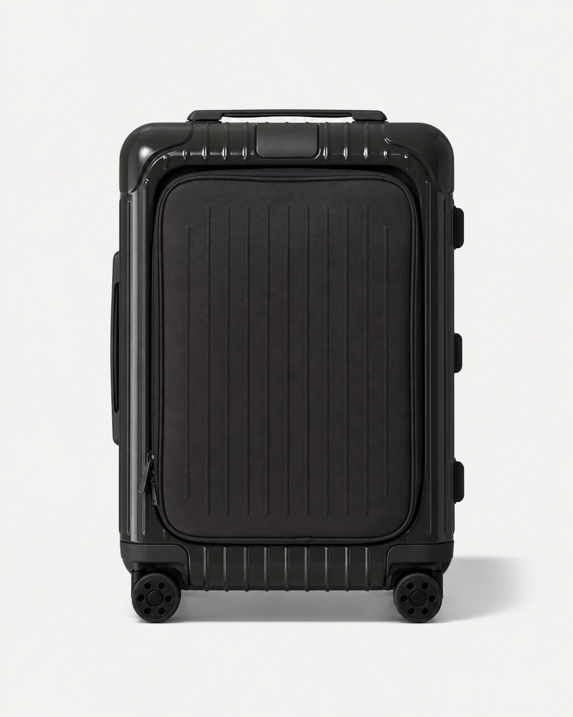 Gray Suitcase with Front Pocket