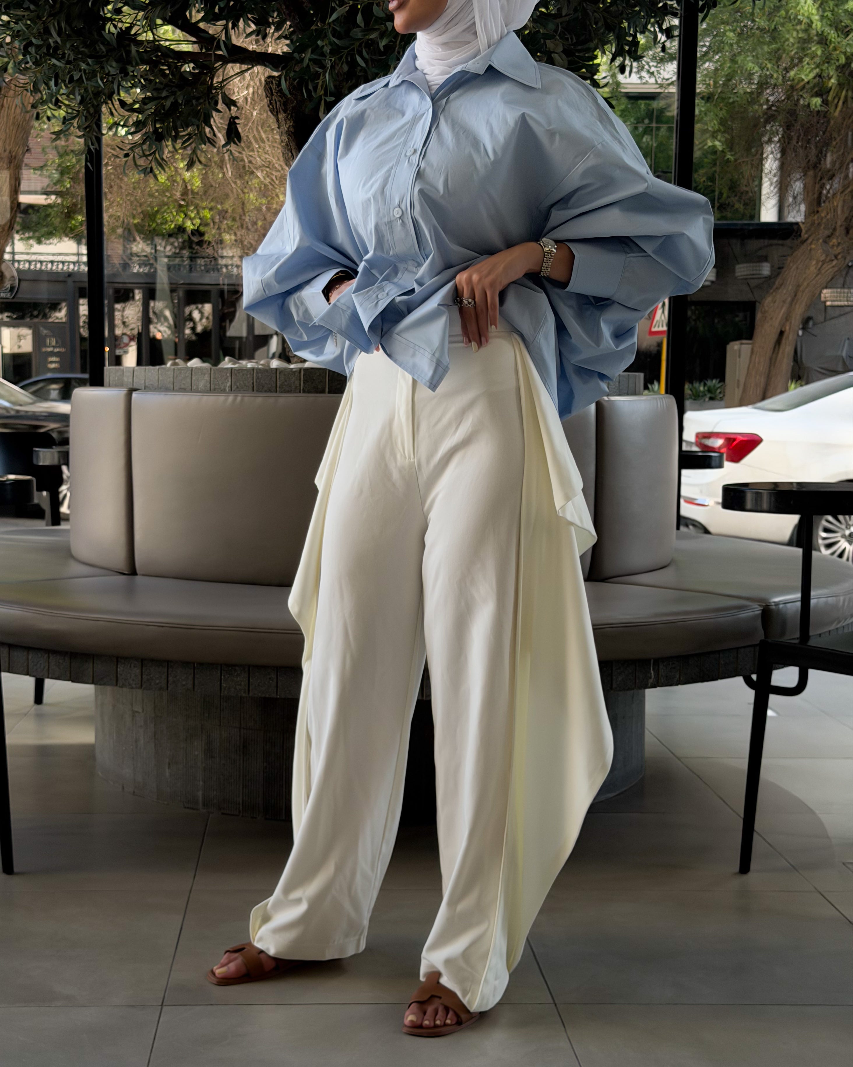 Wide-Leg Ruffle Pants