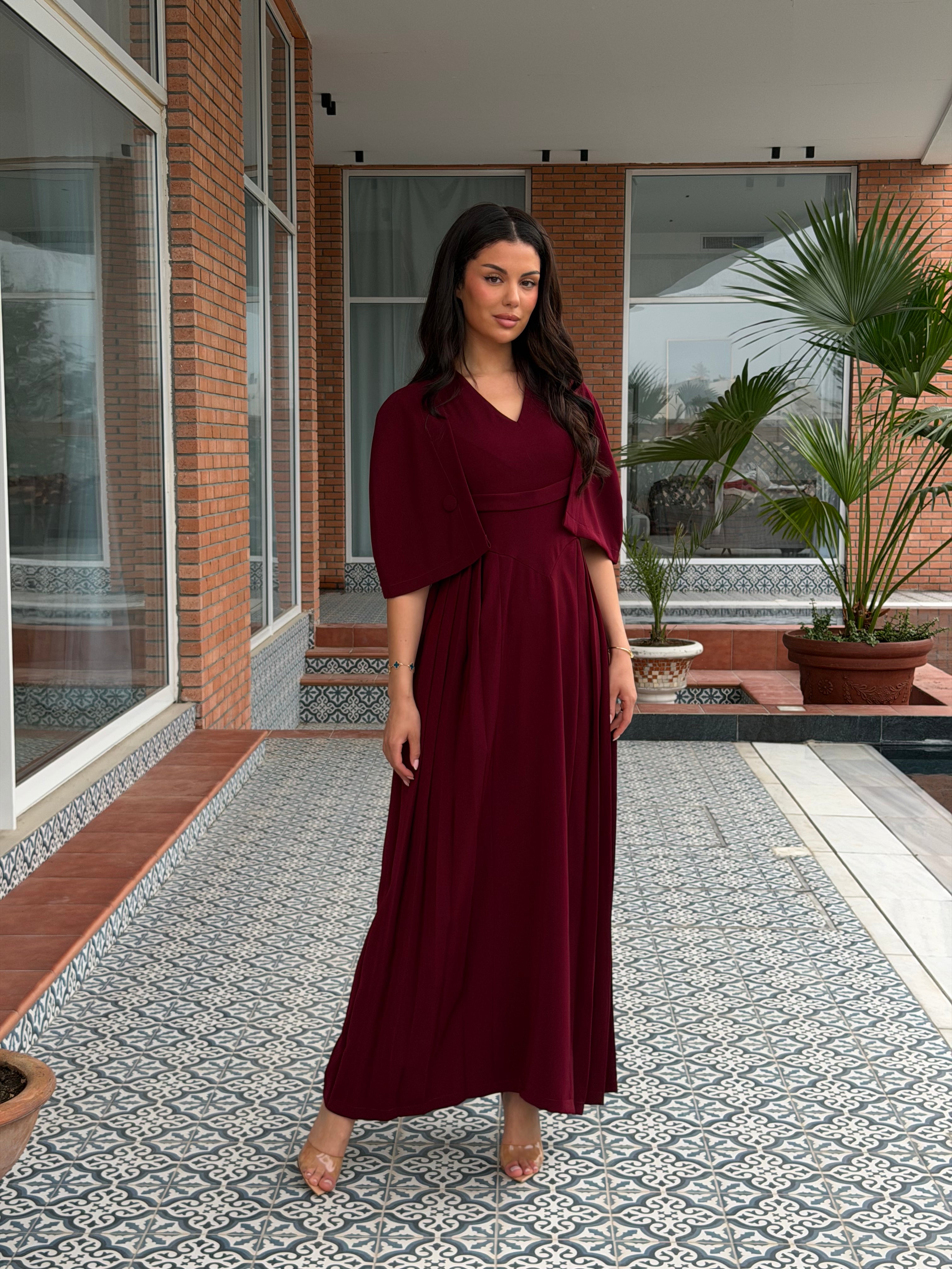 Burgundy Modern Royal Dress