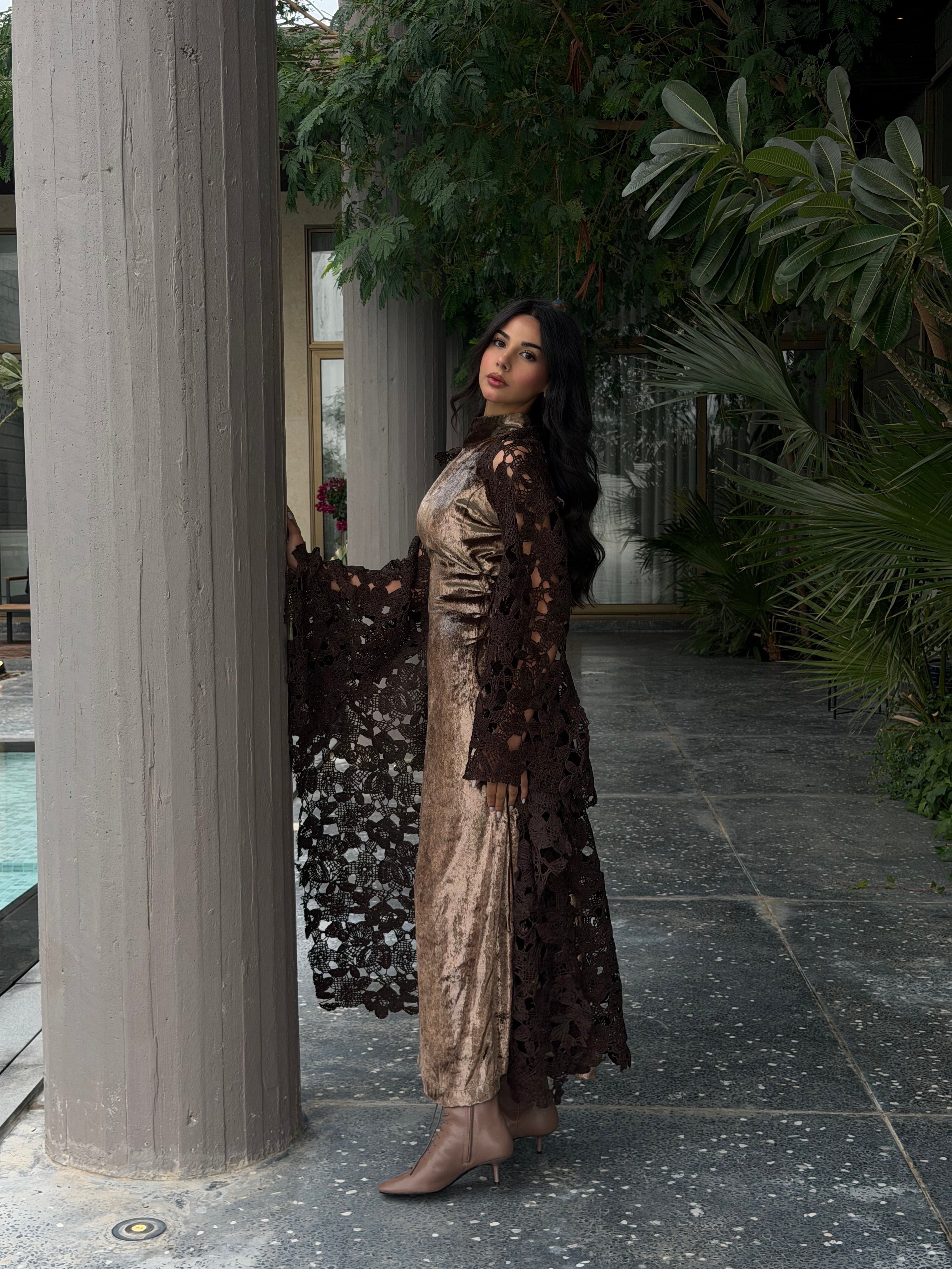 Velvet Gold and & Brown Daraa