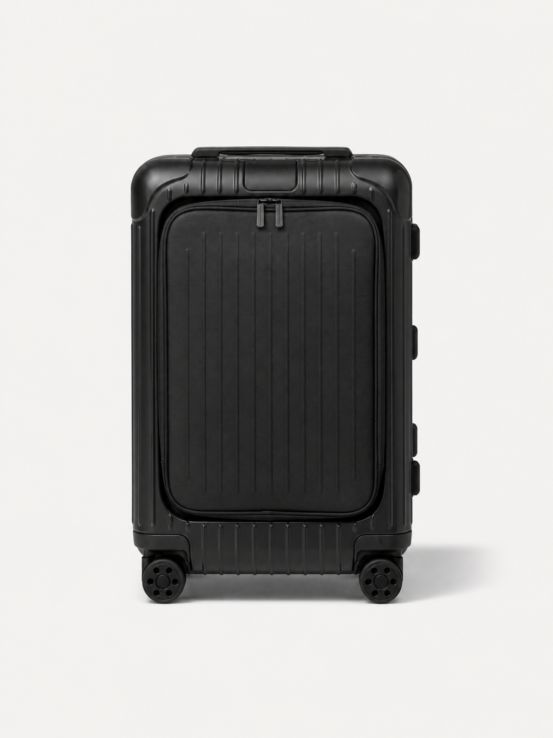 Black Suitcase with Front Pocket