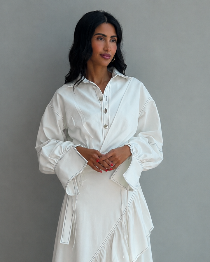 White Raffles Denim Shirt