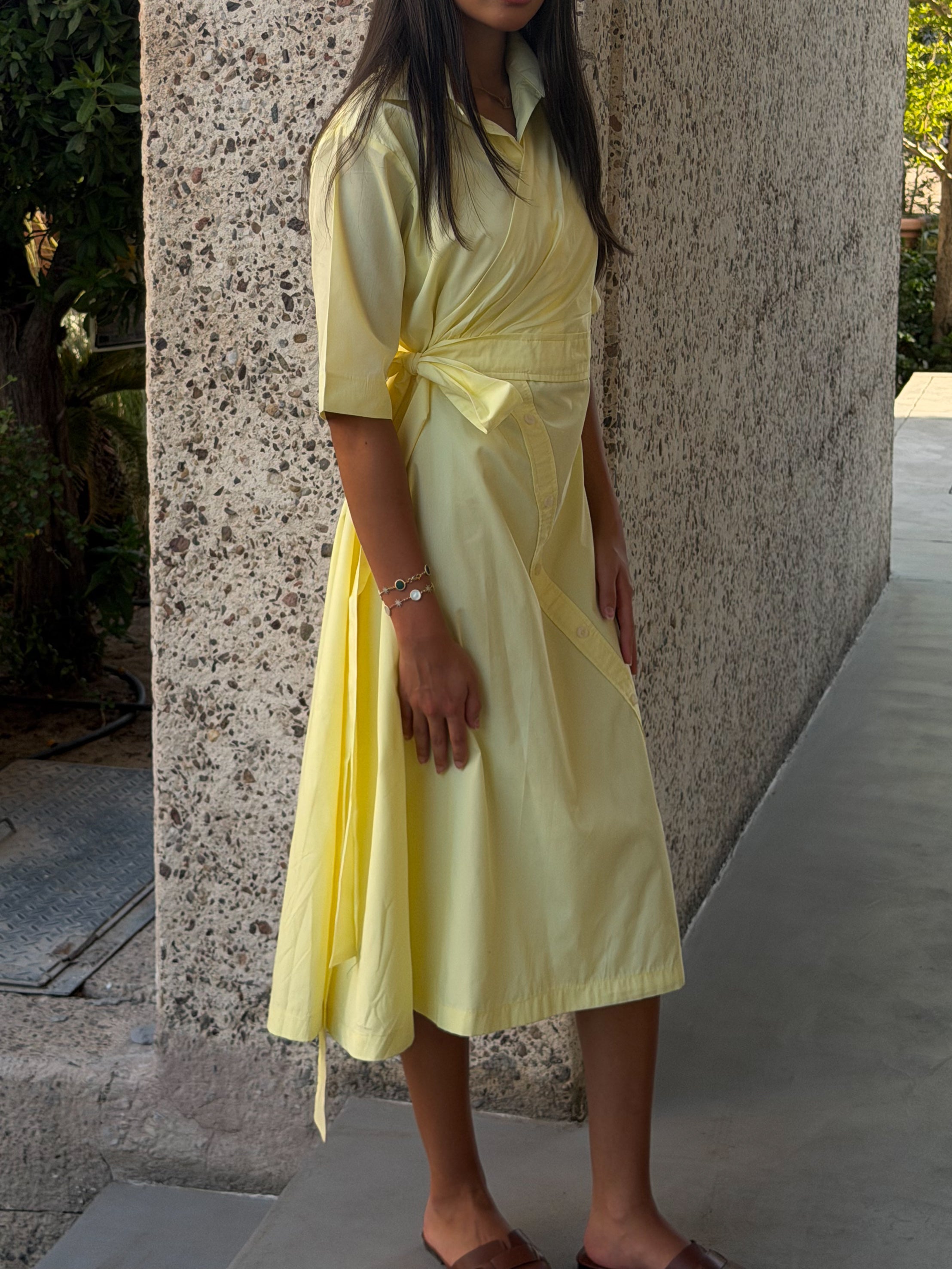 Poplin Butter Yellow Dress