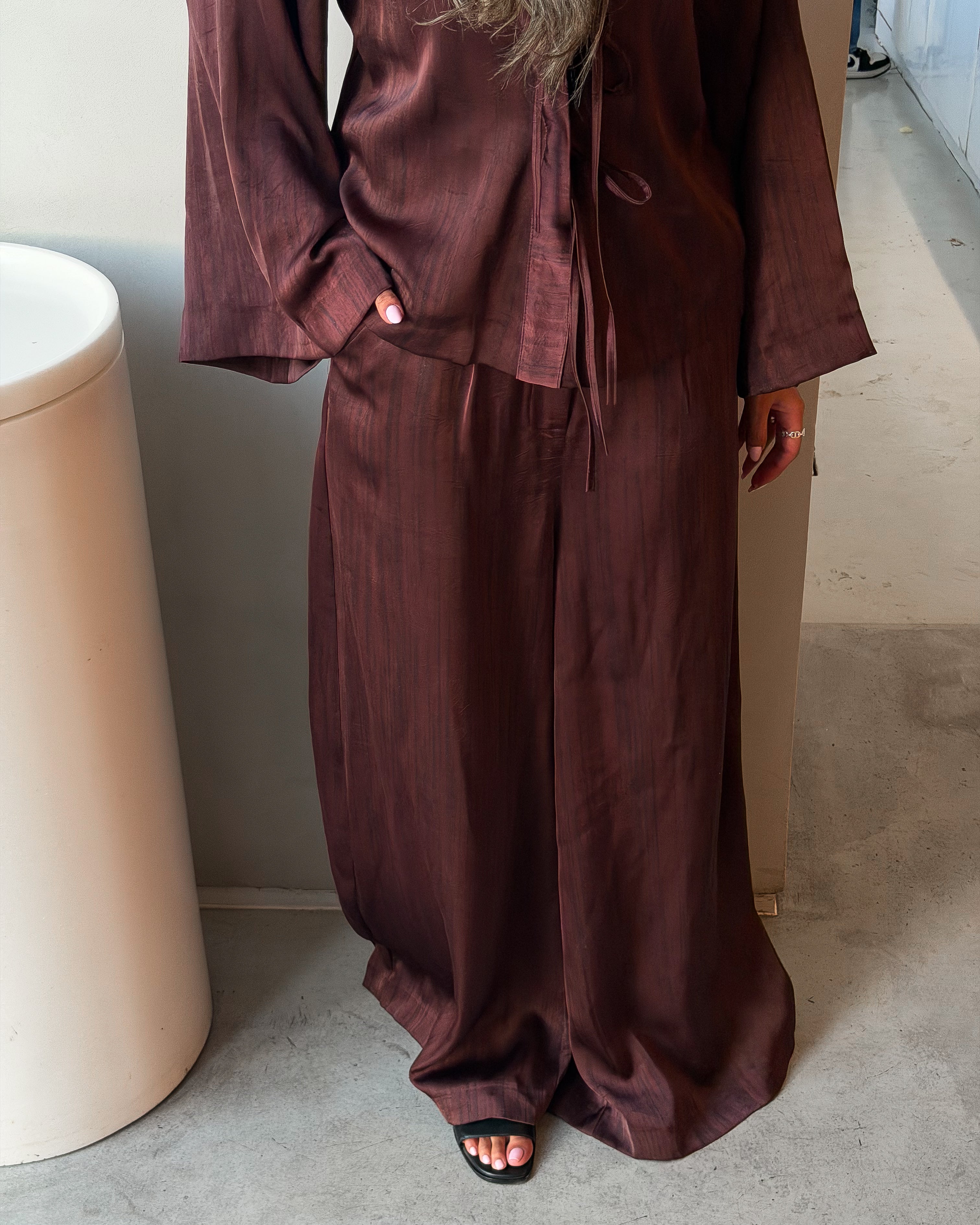 Tie-Front Silk Set