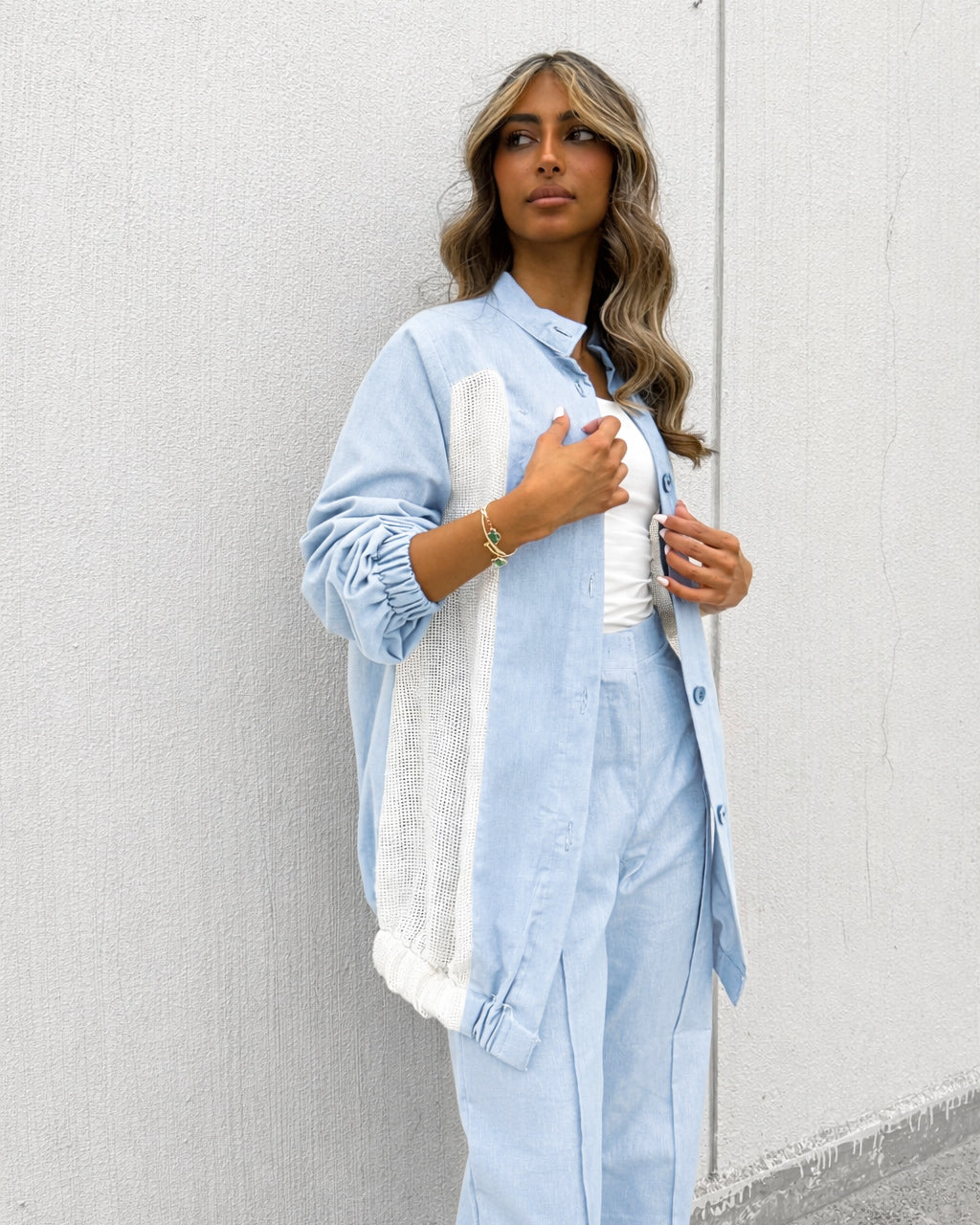 linen Mesh Sky Blue