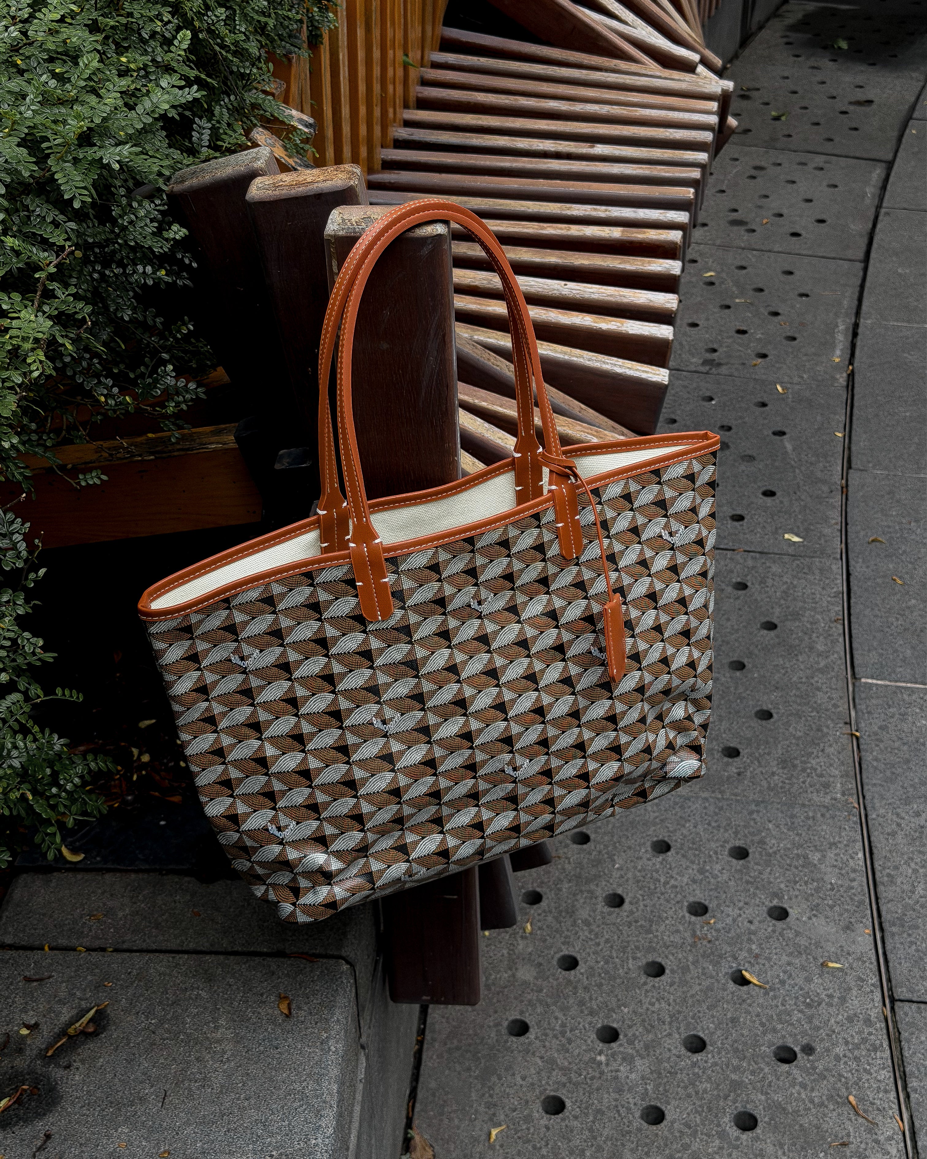 Black - Brown Tote Bag