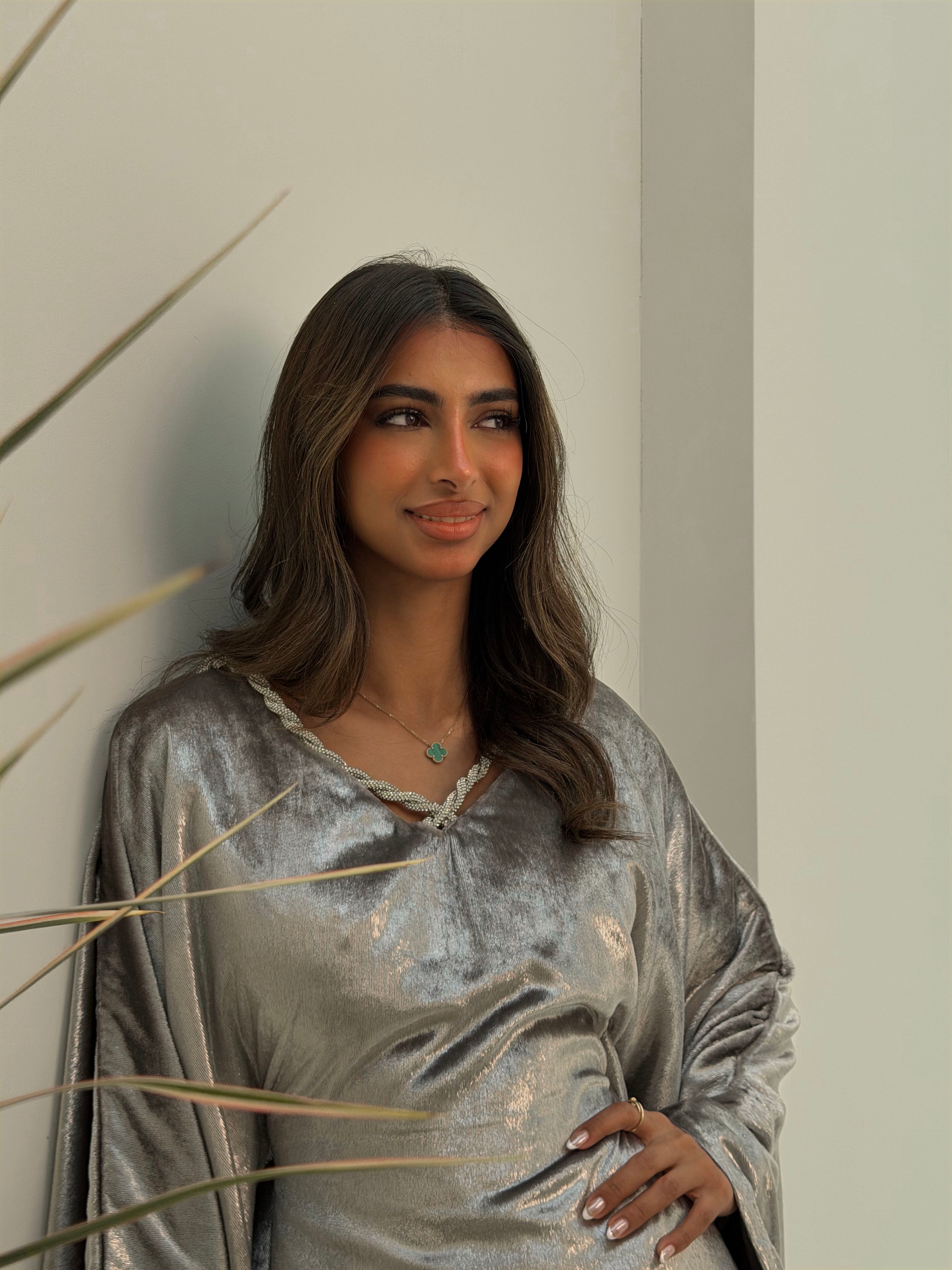 Sliver Glow Velvet Dara