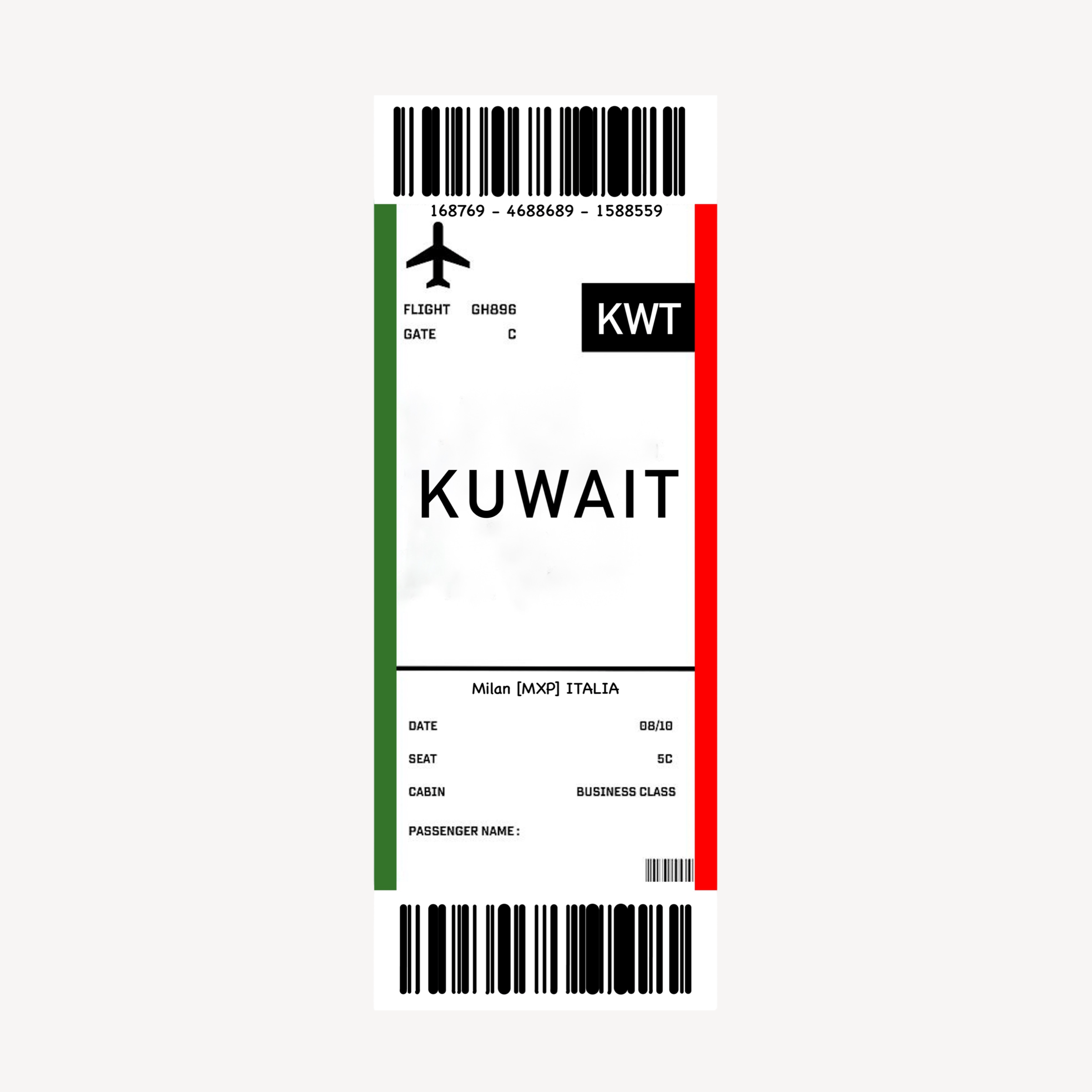 Kuwait Boarding Sticker