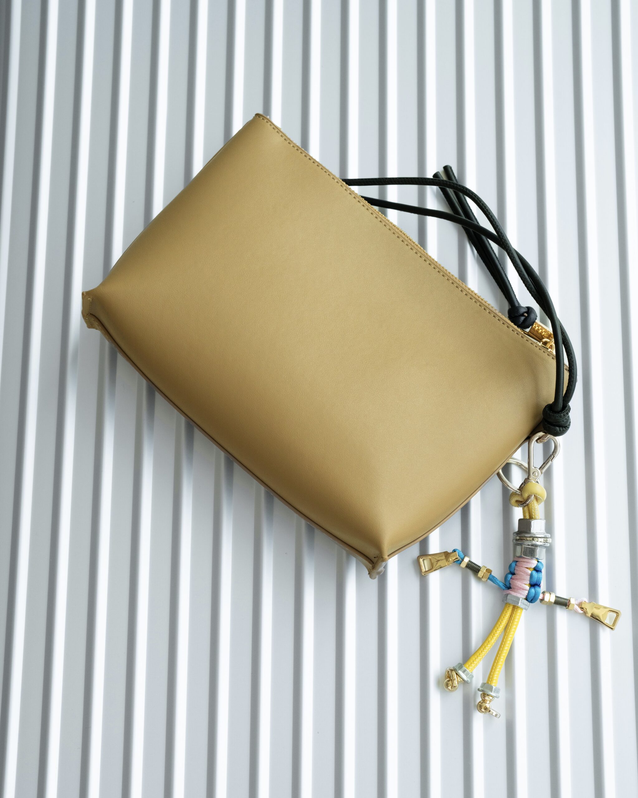 Beige Leather Clutch