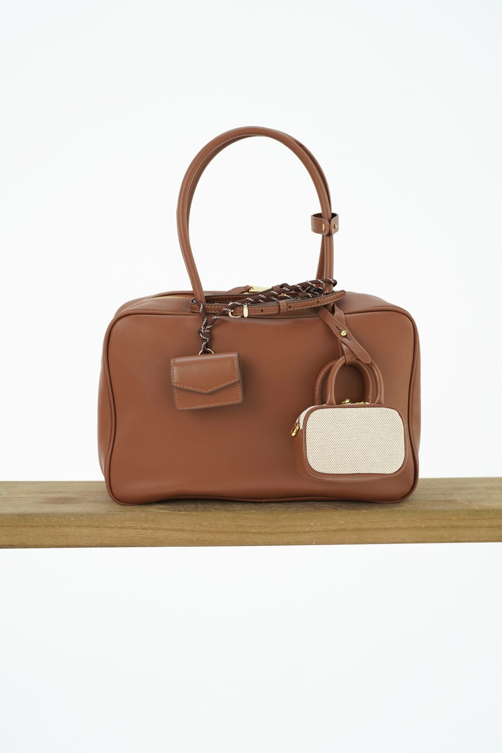 Leather off white Camel Charm