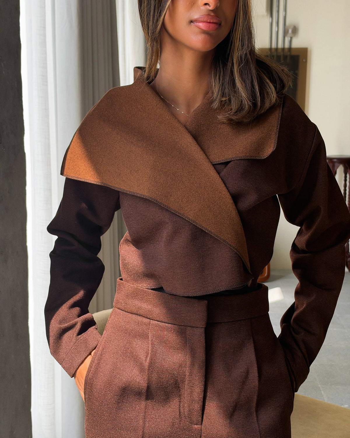 Deep Brown Double Shade Set