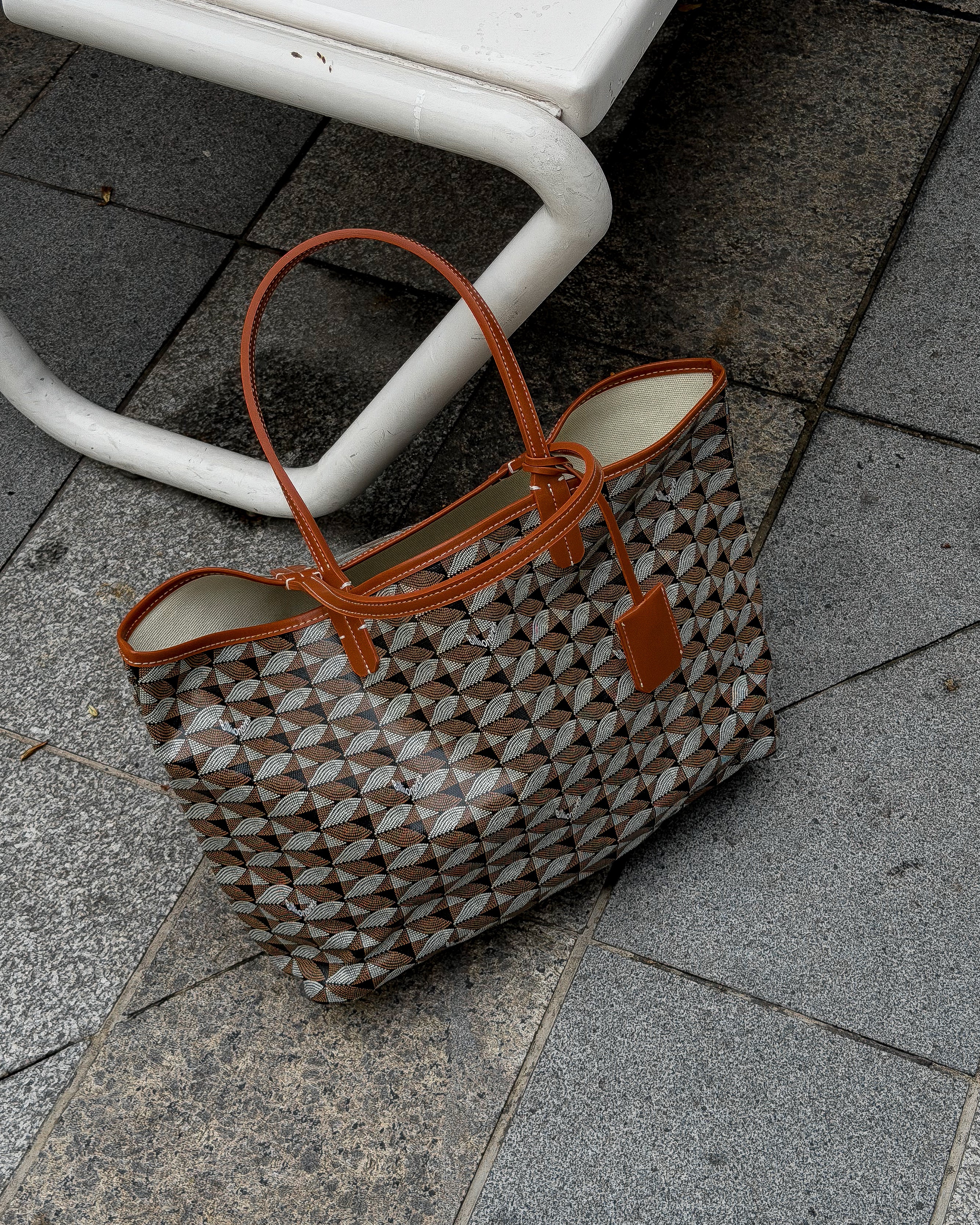 Black - Brown Tote Bag