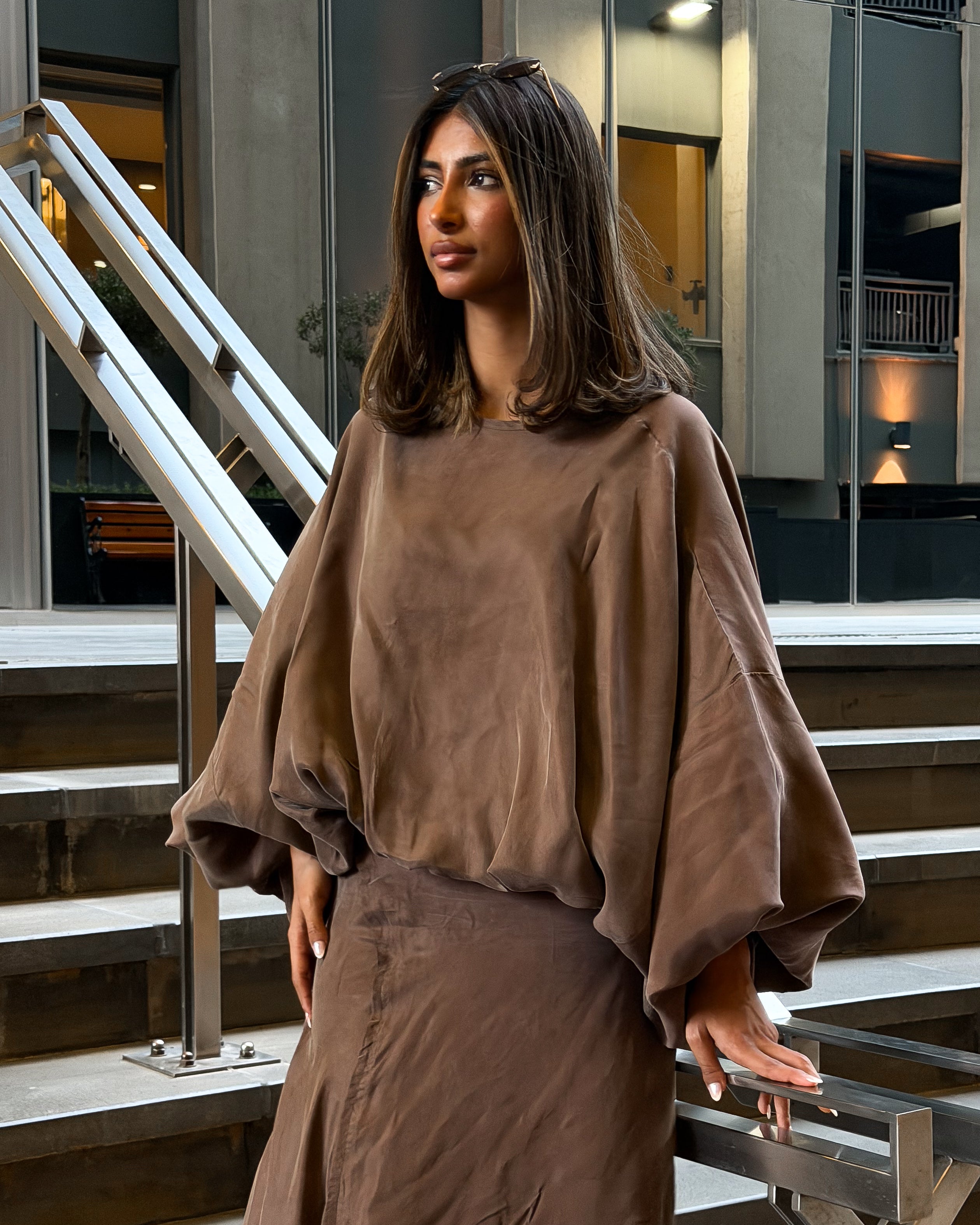 The Shadow Brown Skirt Set