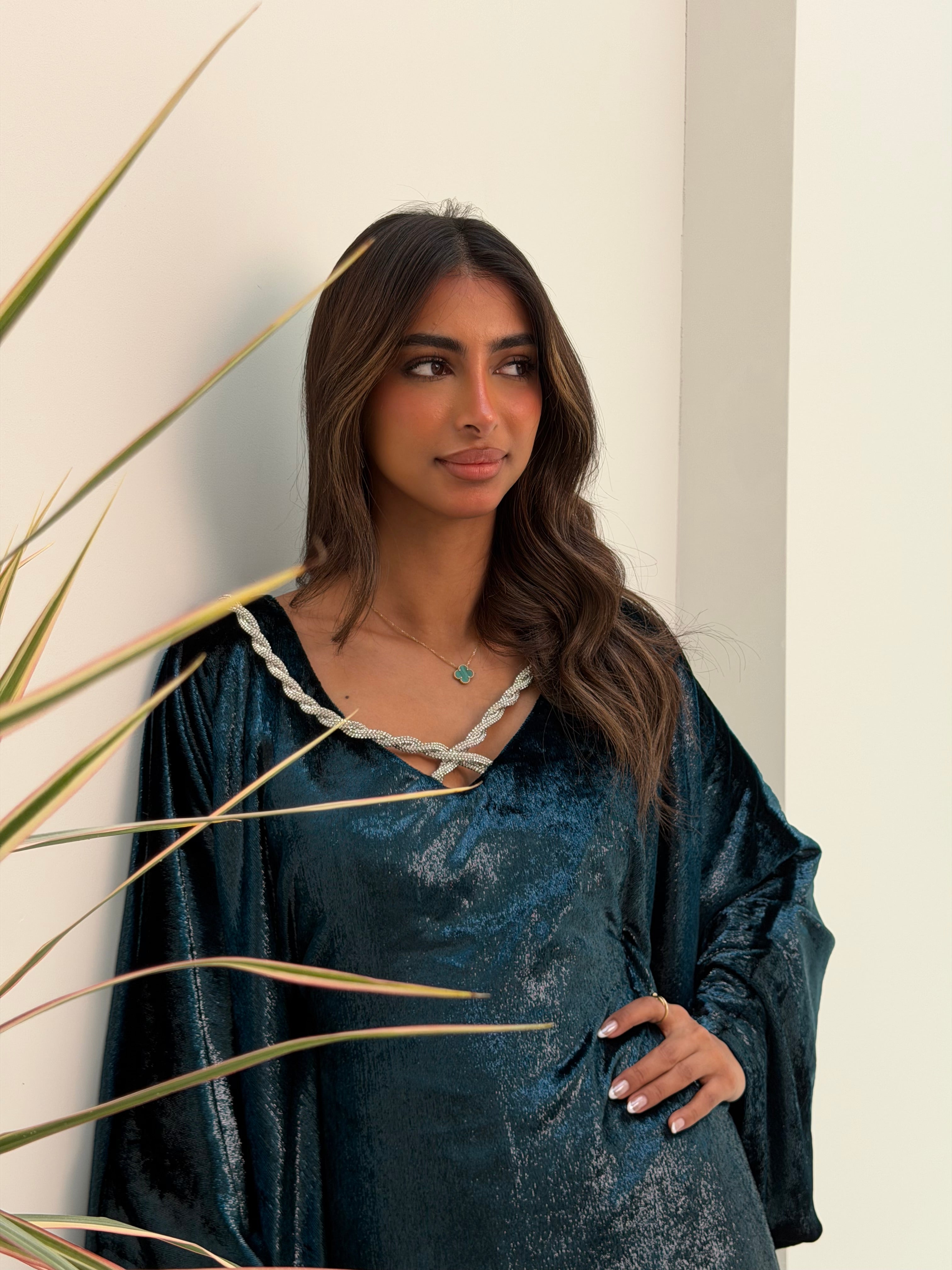 Turquoise Glow Velvet Dara