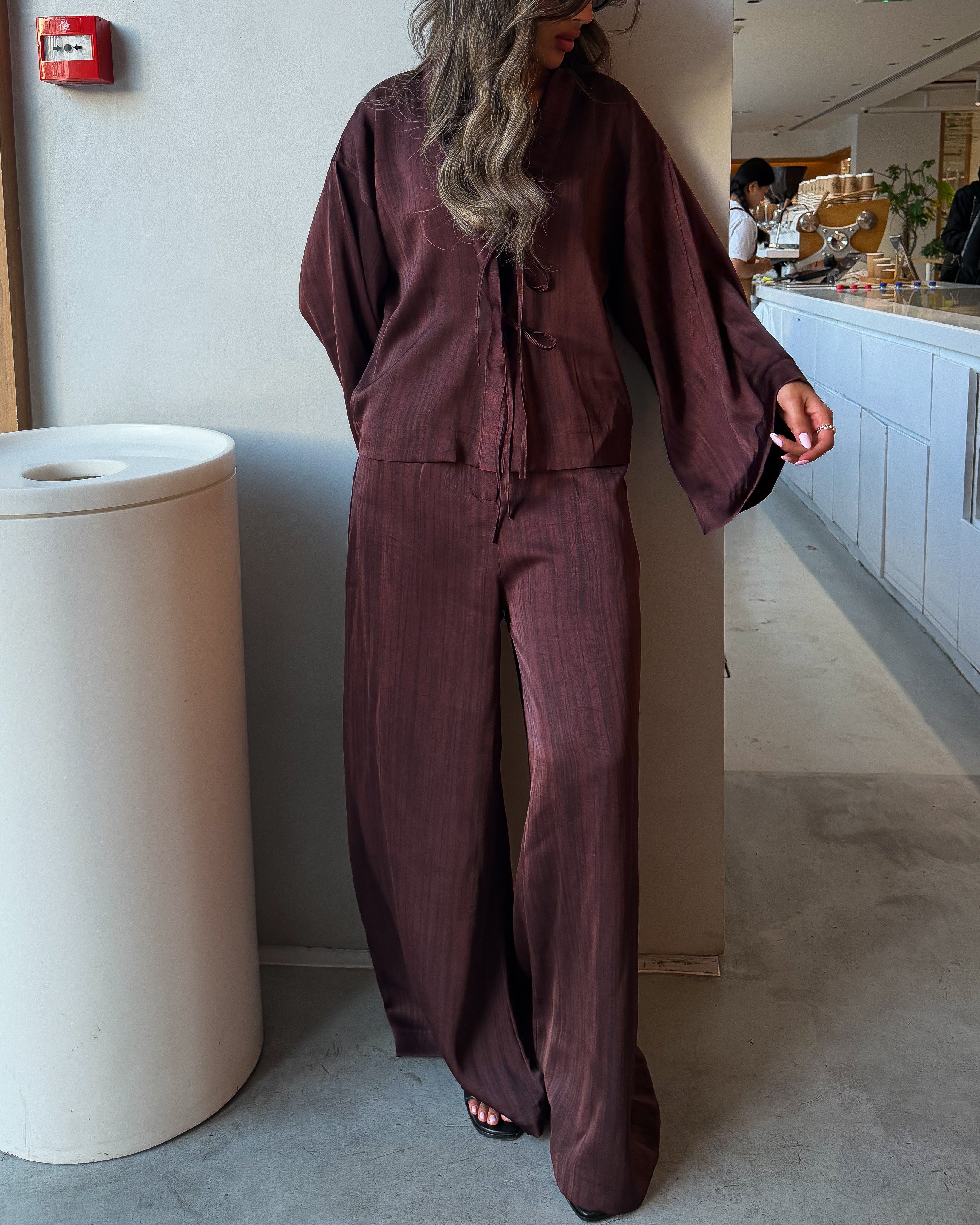 Tie-Front Silk Set