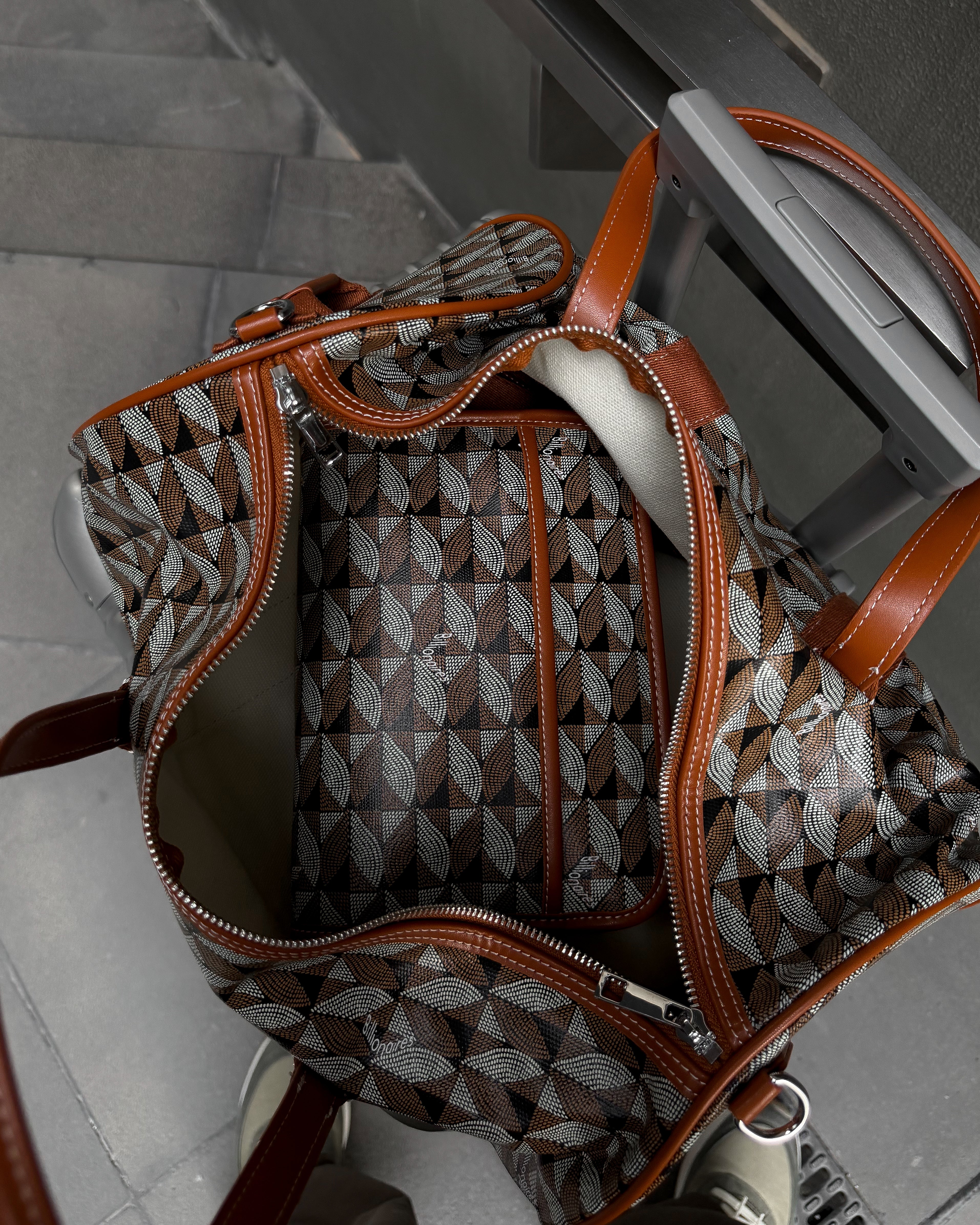 Brown Signature Duffel Bag