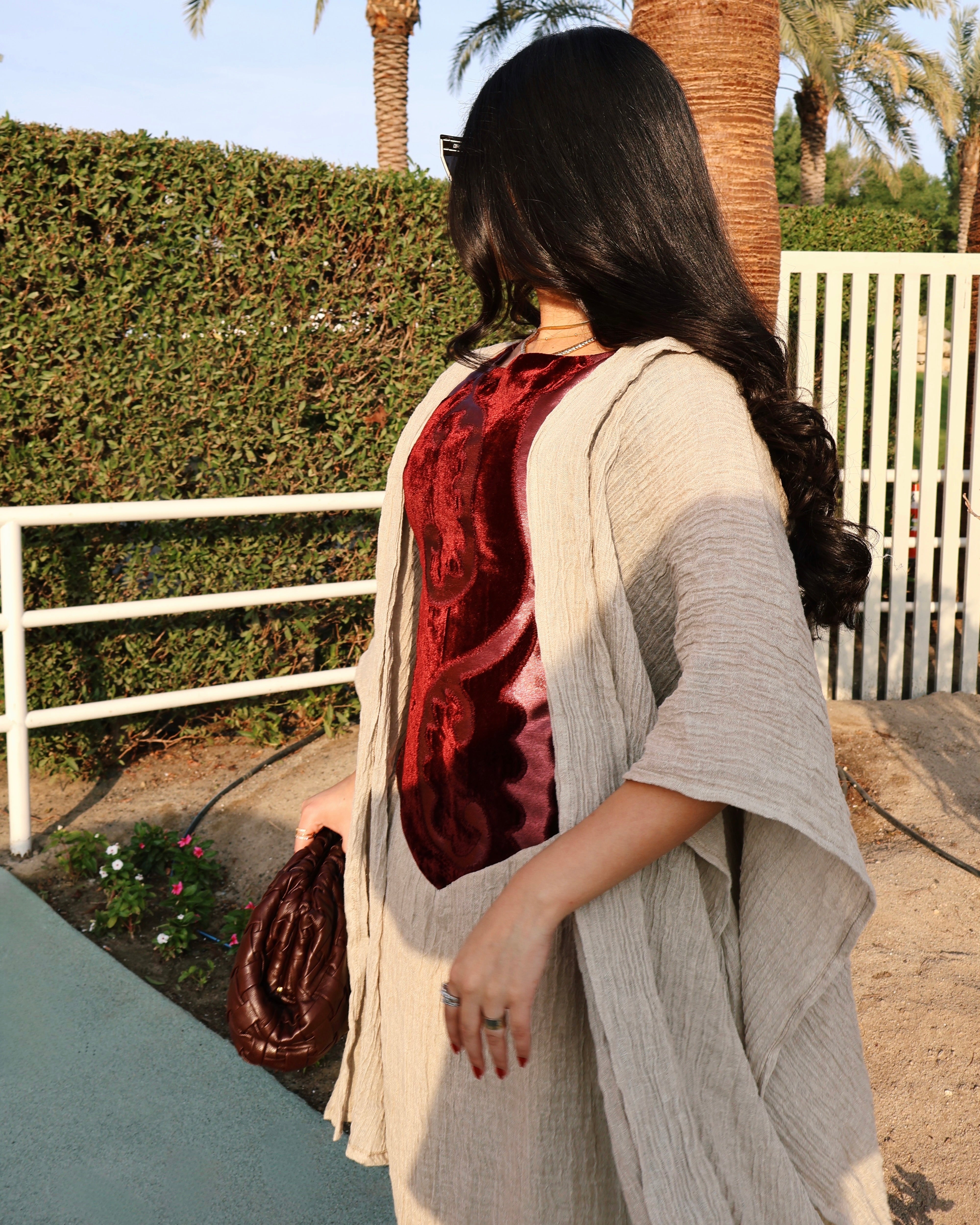 Rawasi Velet Daraa - Burgundy