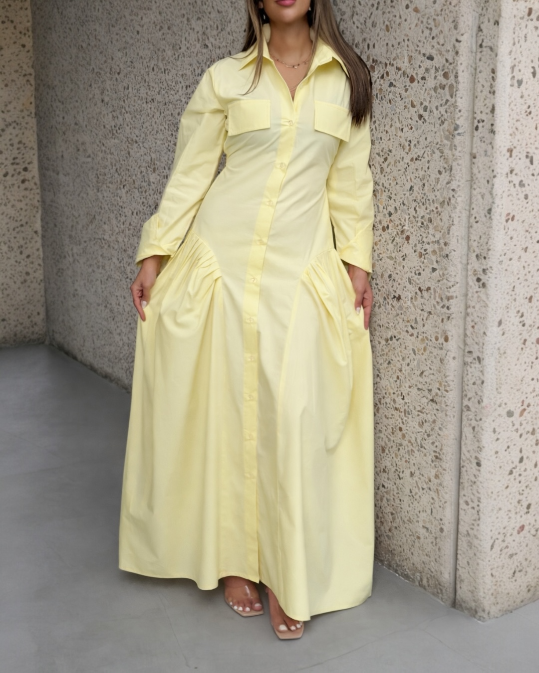 Lemon Drop Tiered Maxi Dress