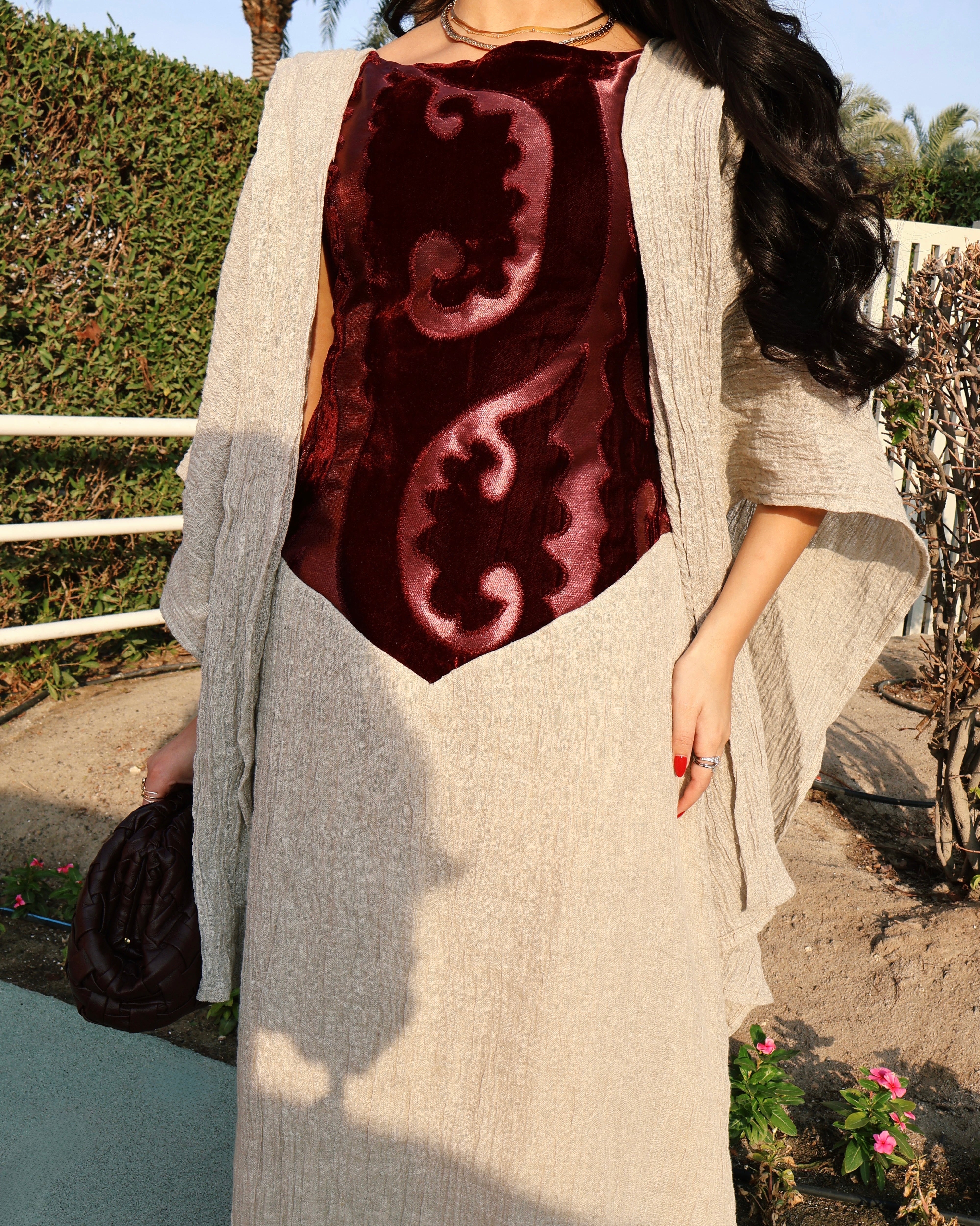 Rawasi Velet Daraa - Burgundy