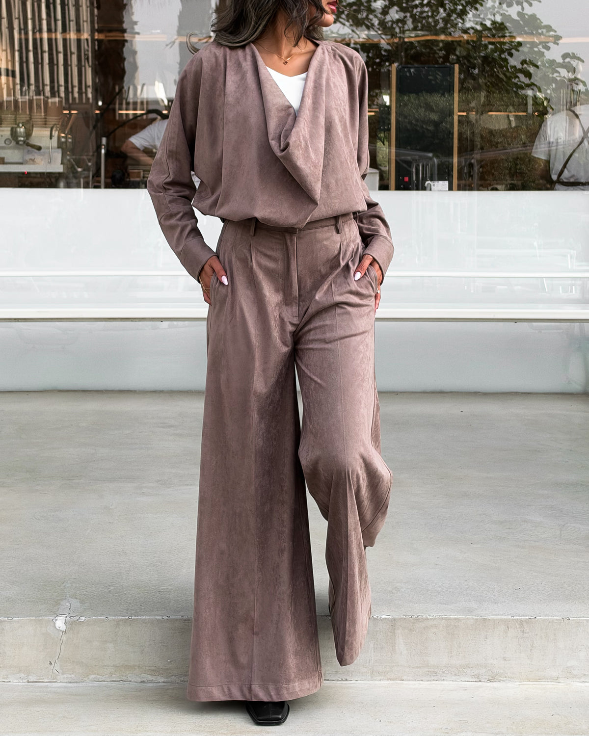 Suede Draped Set
