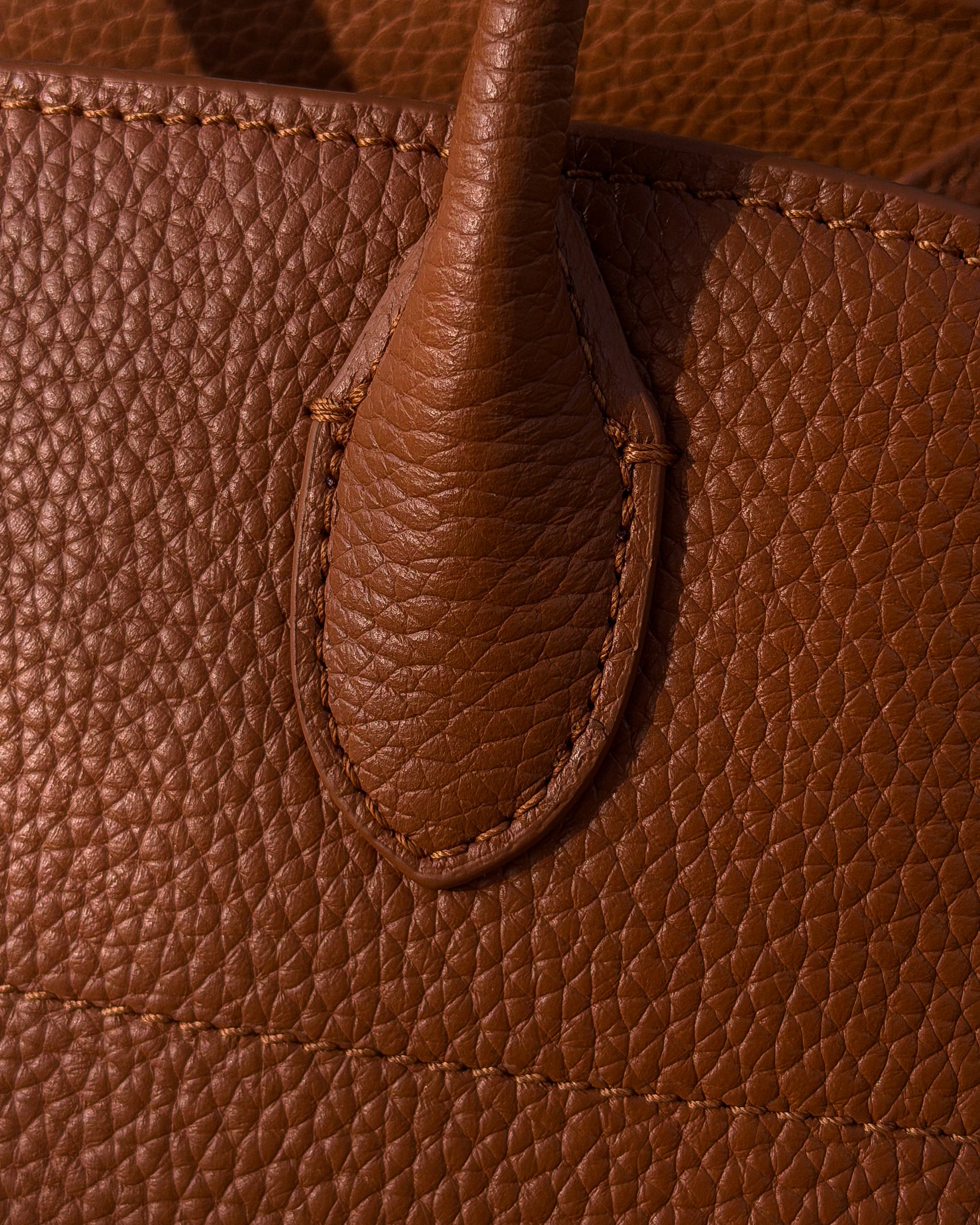 Dome Texture Camel Leather Bag