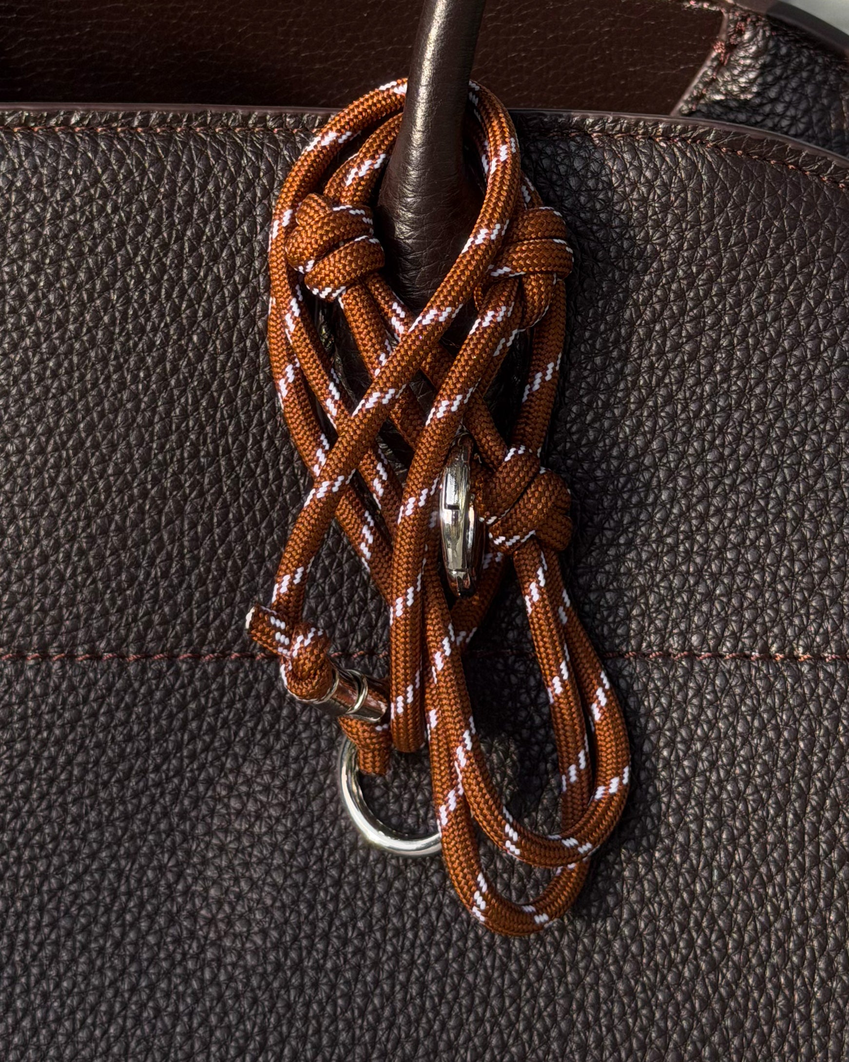 Dome Long Strap Briarwood Leather Bag
