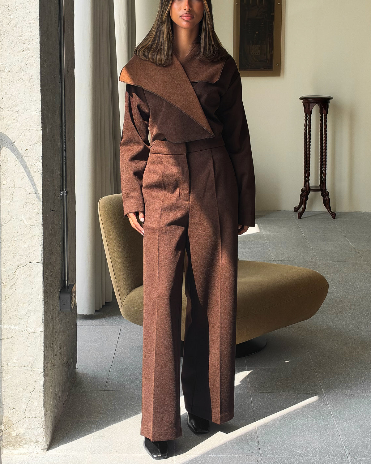 Deep Brown Double Shade Set