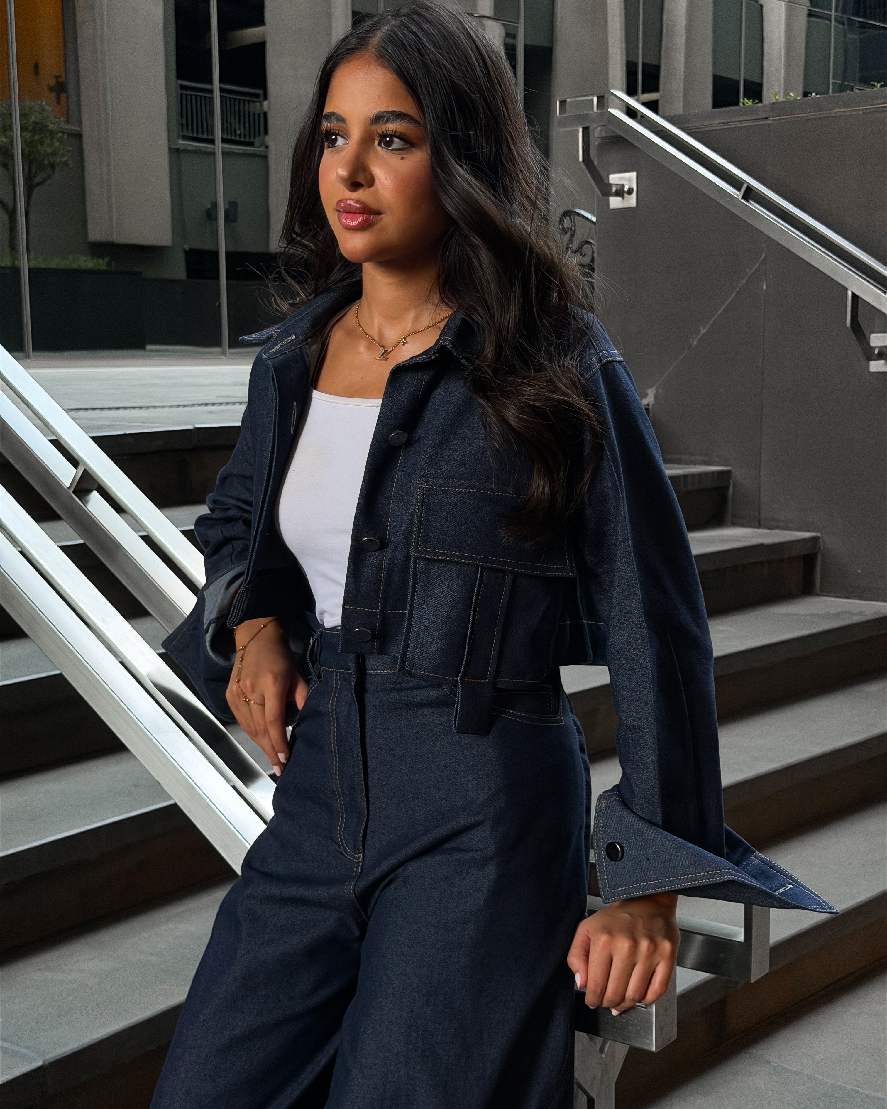 Cropped Denim Set
