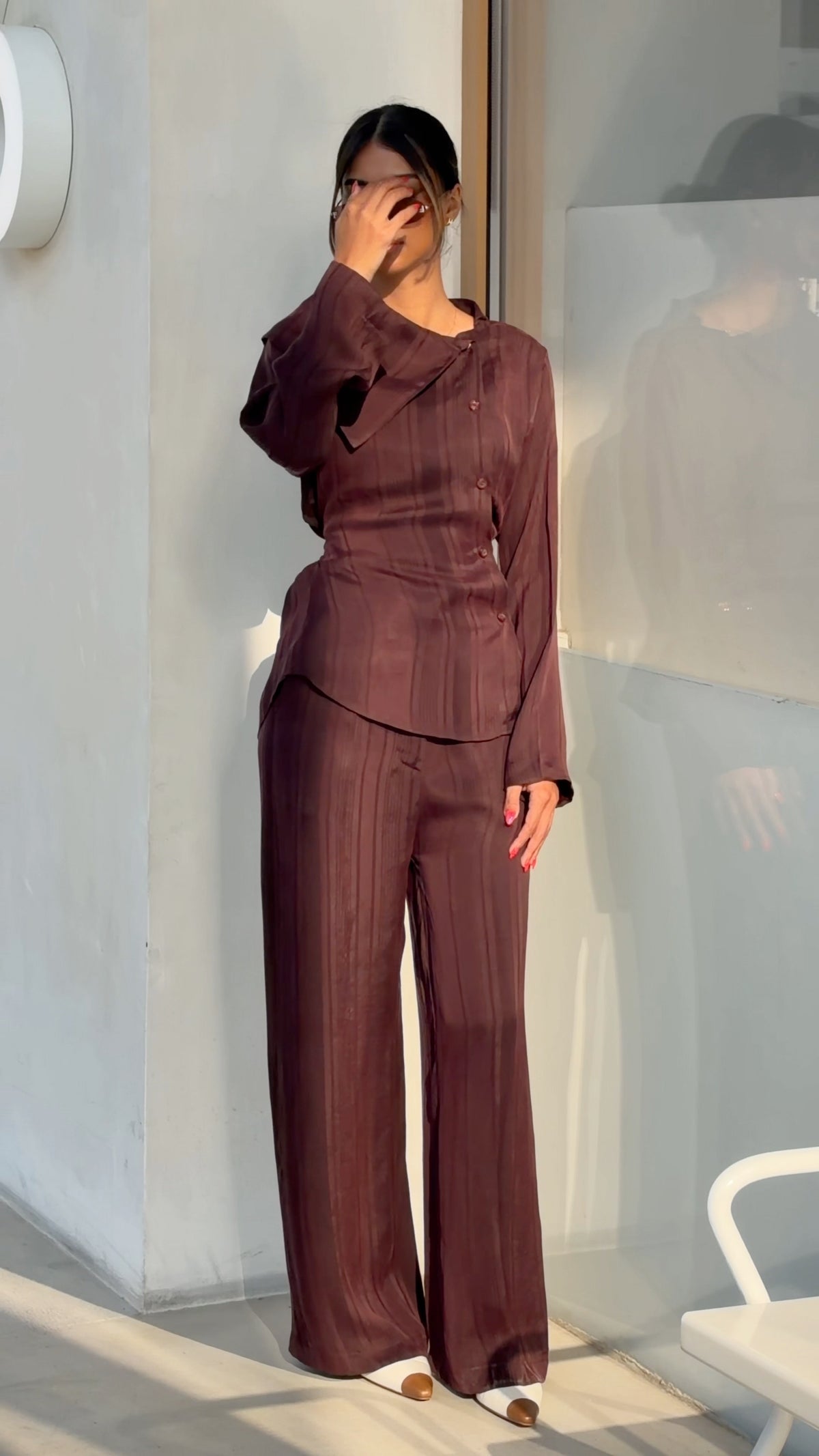 TEXTURED SATIN SET