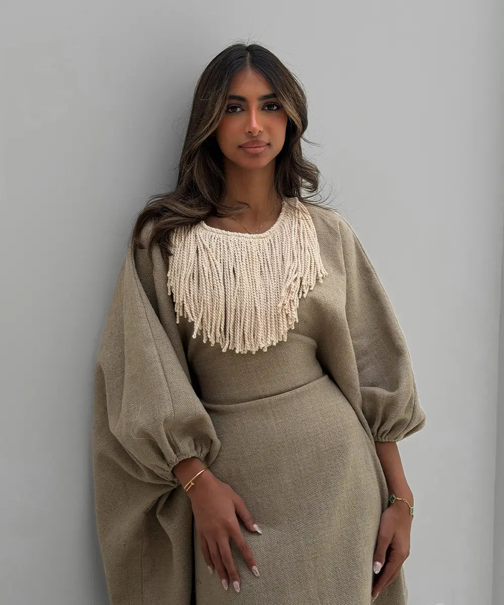 Fringe Sahara Daraa - Earthy Biege