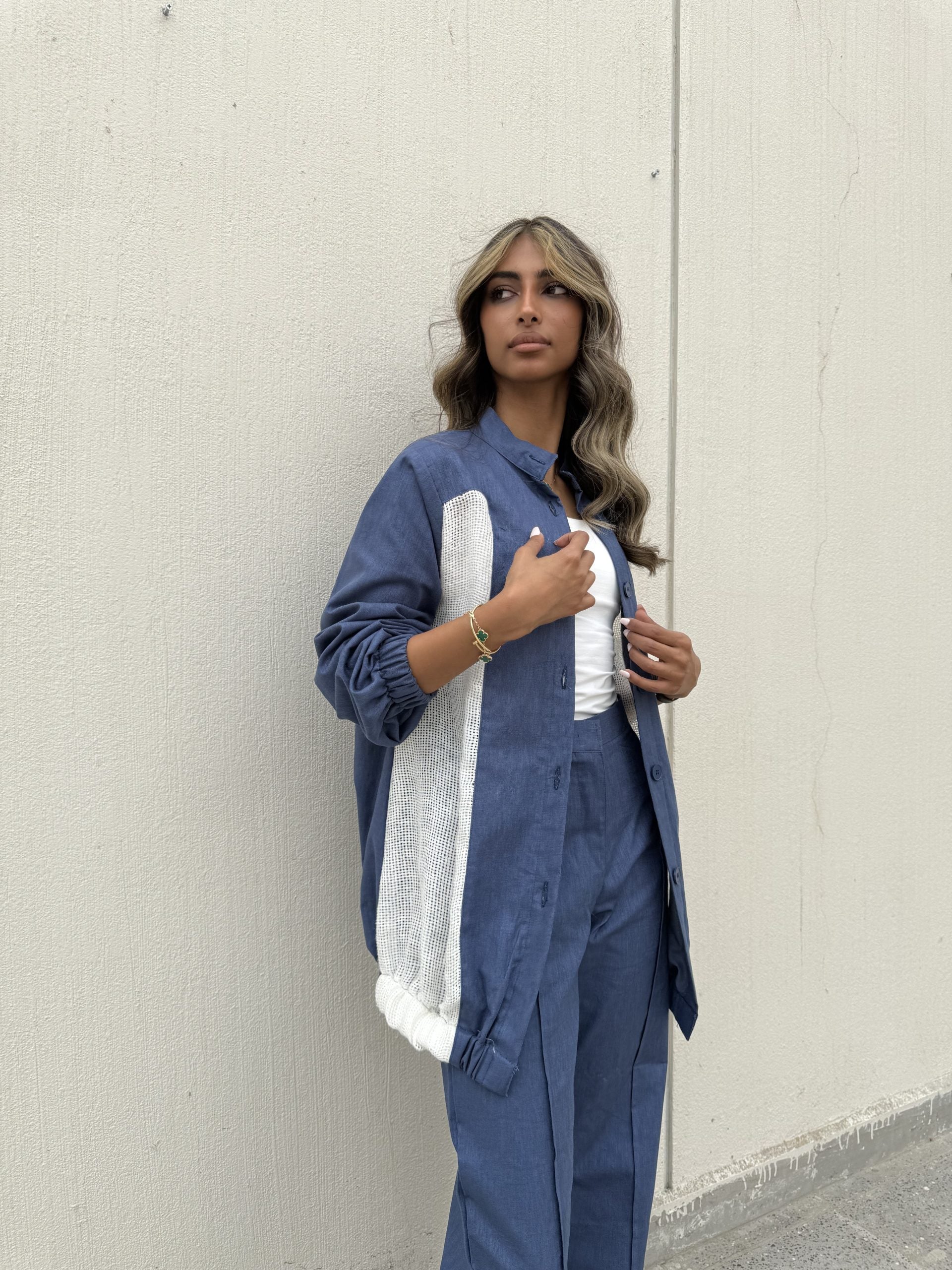 linen Mesh Dark Blue