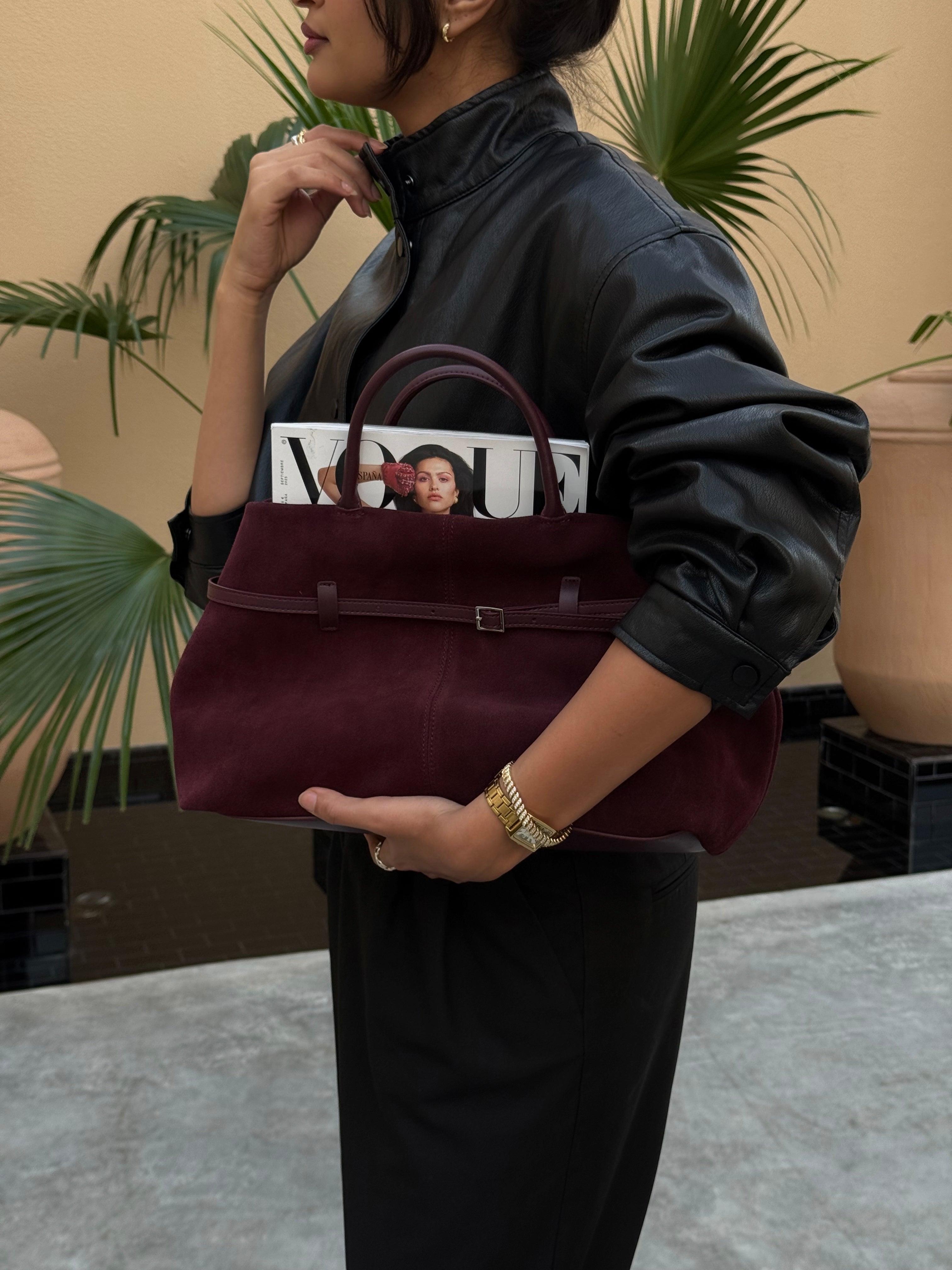 Suede Burgundy Bag
