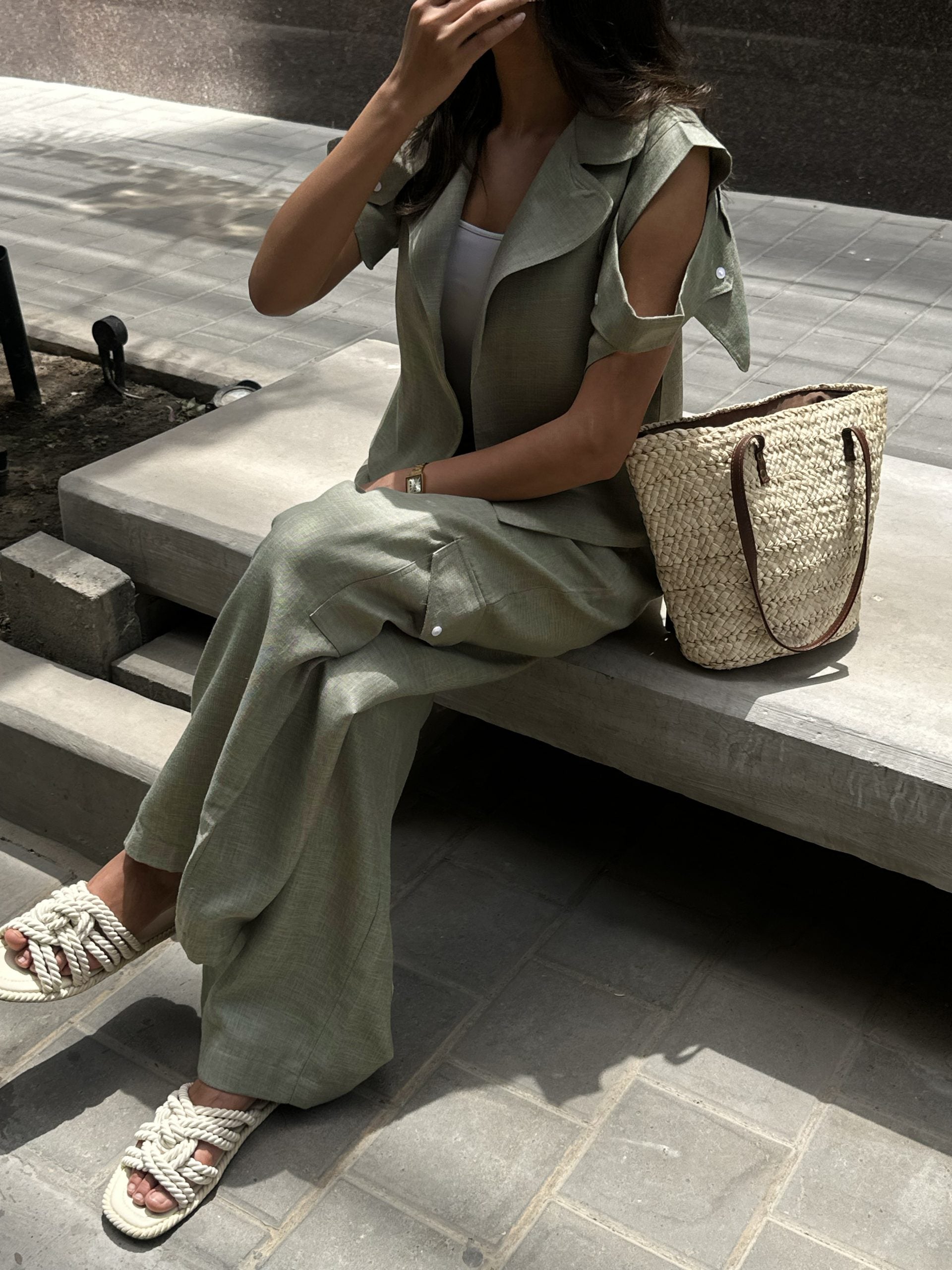 linen Set light Green