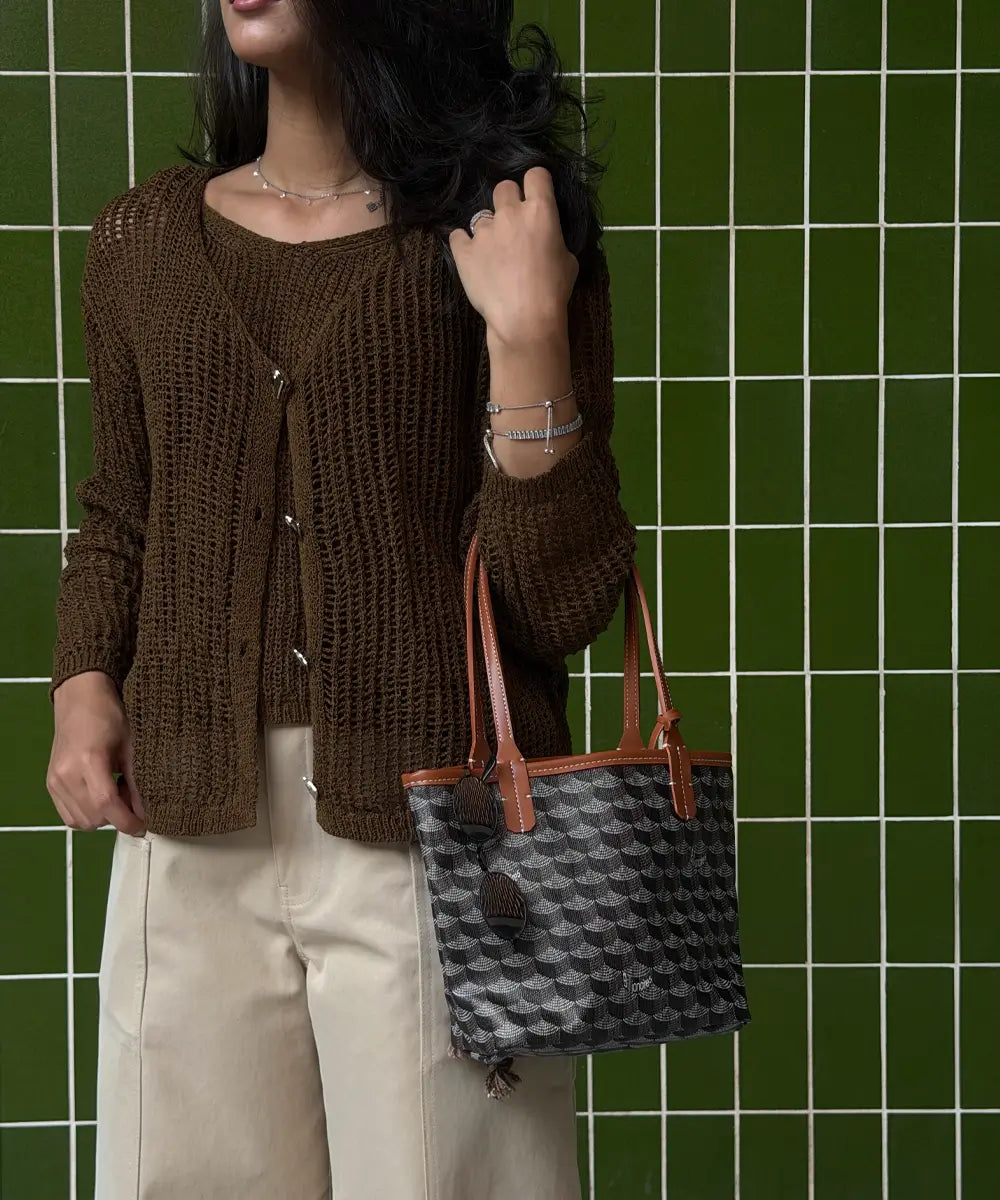 Small Black - Brown Tote