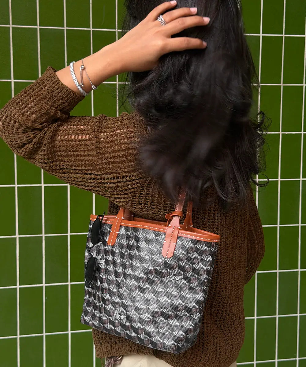 Small Black - Brown Tote